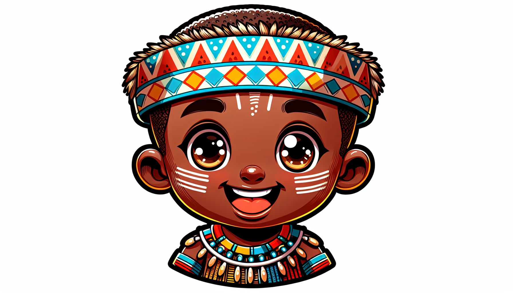 Cartoon version of a Zulu little boy face