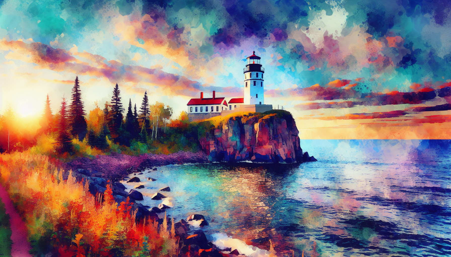 Lighthouse lake superior