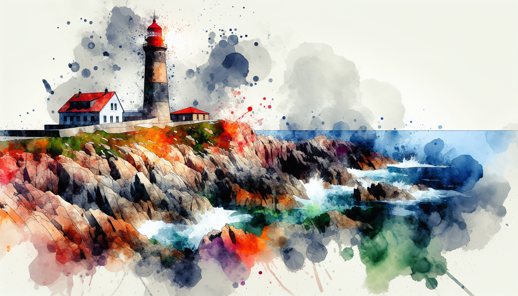 Lighthouse on rocky shores