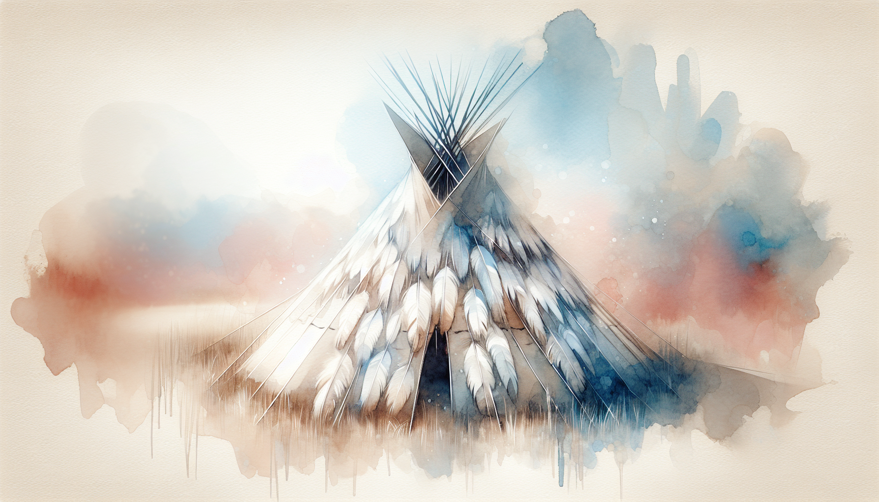 Native American tipi made of feathers