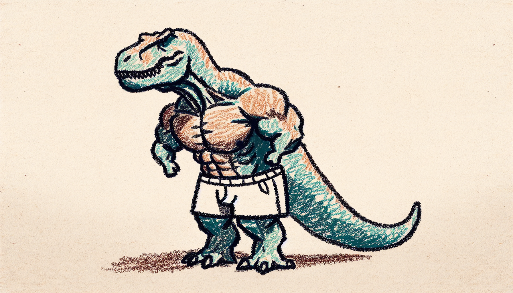 un tyrannosaure en slip