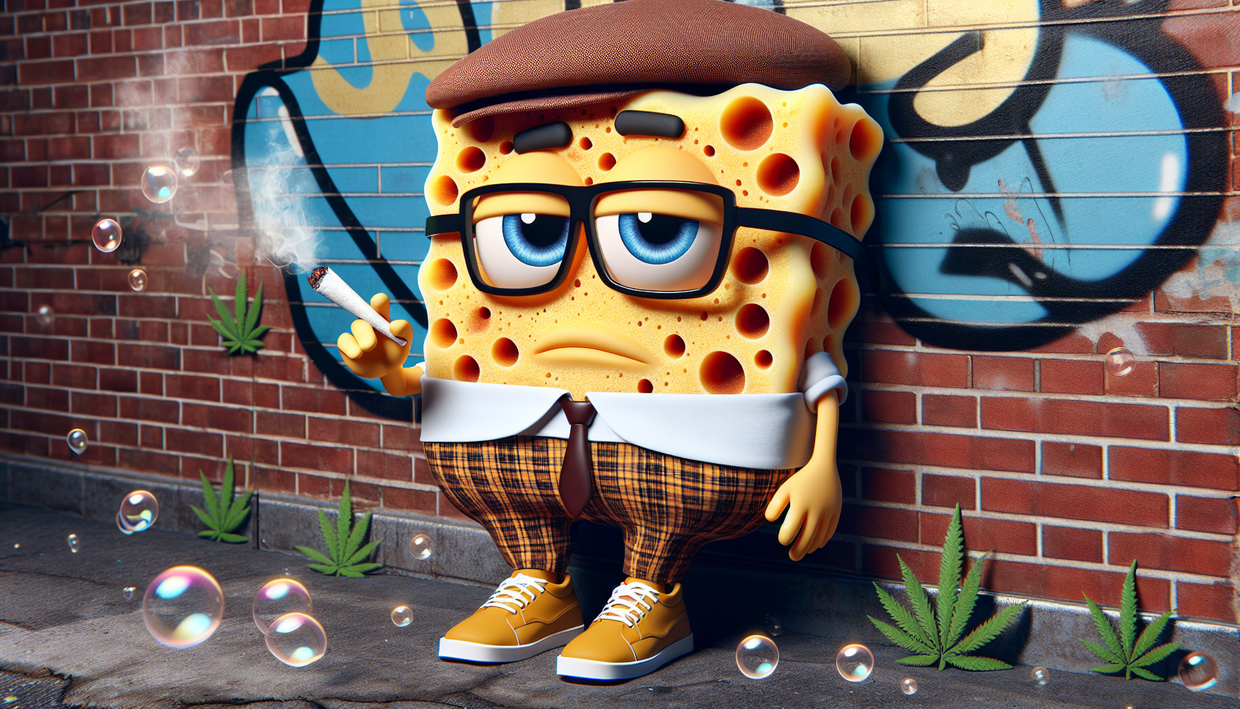can you make sponge bob in gucci clothes in bronx hood smoking weed