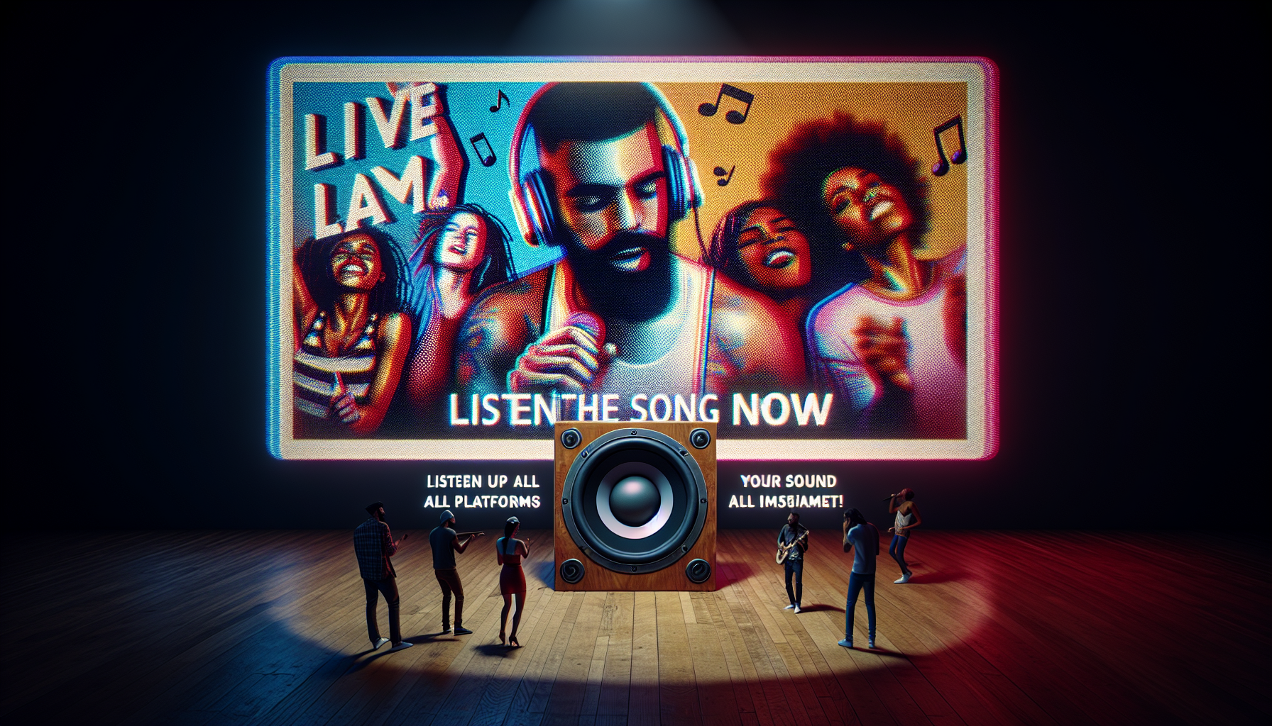 [Escena abre con un primer plano de un altavoz vibrando con el ritmo de la canción]

Voz en off (enérgica y envolvente):
“🔥 ¡La espera terminó! [Nombre del Artista] regresa con el himno definitivo— [Título de la Canción]! 🎶”

[Corte a clips dinámicos de personas bailando, cantando y sintiendo la música]

Voz en off:
“¡Súbelo! Siente la energía. ¡Este es el sonido del momento!”

[Escena cambia al artista en vivo, con el título de la canción y plataformas de streaming en pantalla]

Voz en off:
“Escucha [Título de la Canción] AHORA en todas las plataformas. No solo la oigas… ¡vívela!”

[Final con llamado a la acción: redes sociales, página web o hashtag]

“¡Sigue a [Nombre del Artista] y únete al movimiento! #TítuloDeLaCanción #NombreDelArtista”

[La música se desvanece, pantalla en negro con logo]