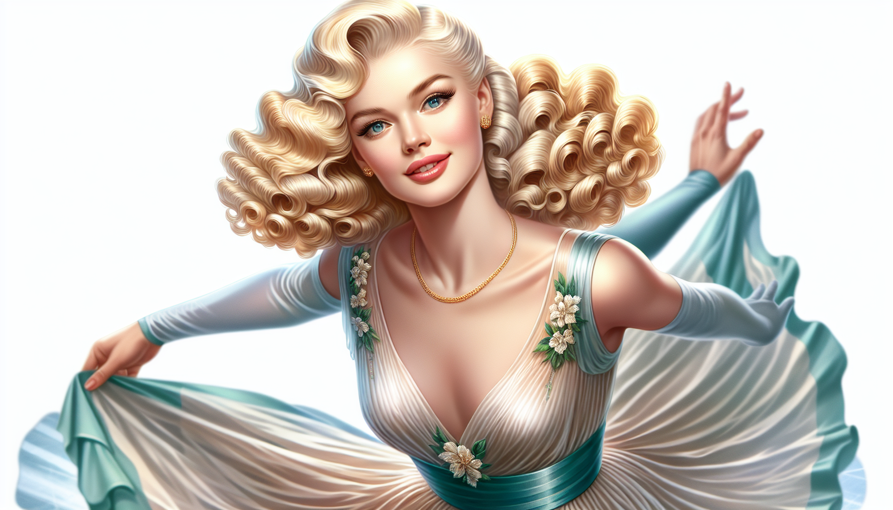 Marylin Monroe patinando en pista de hielo imagen en color