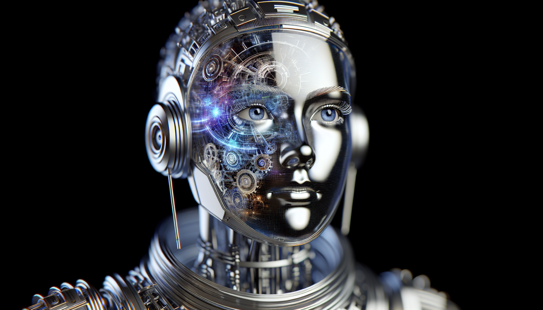 Un agente de inteligencia artificial mujer elegante y hermosa.