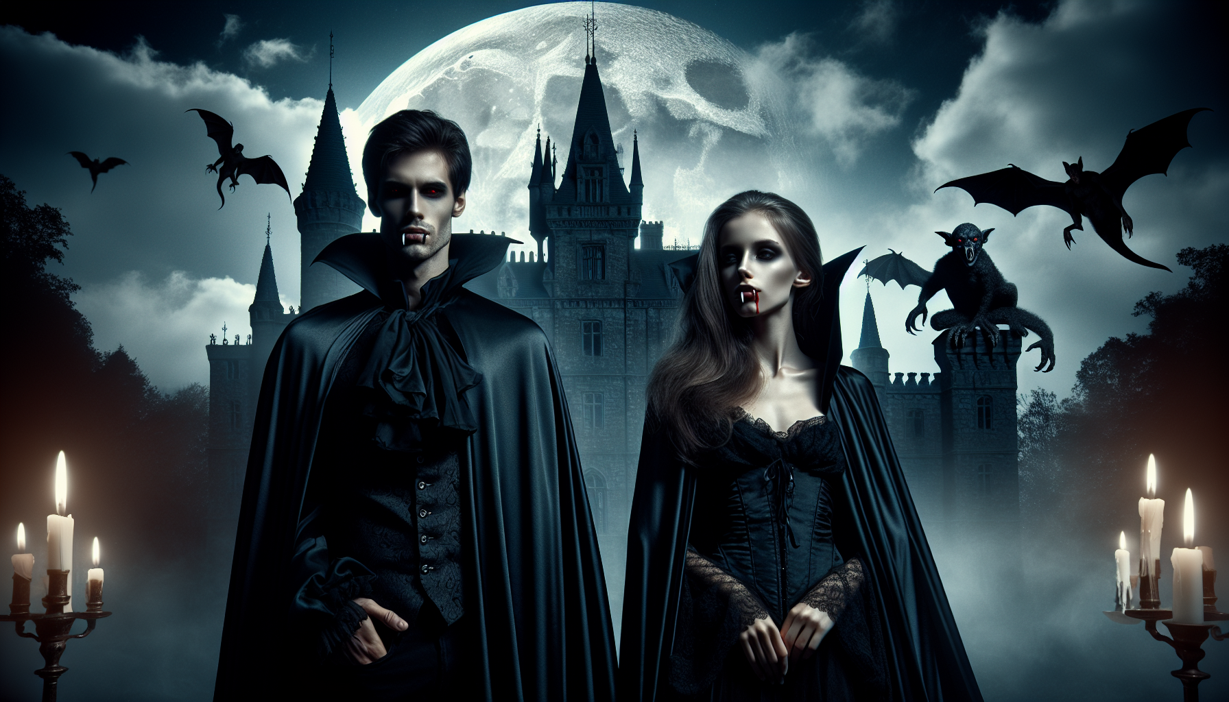 vampiro con vampira,castello