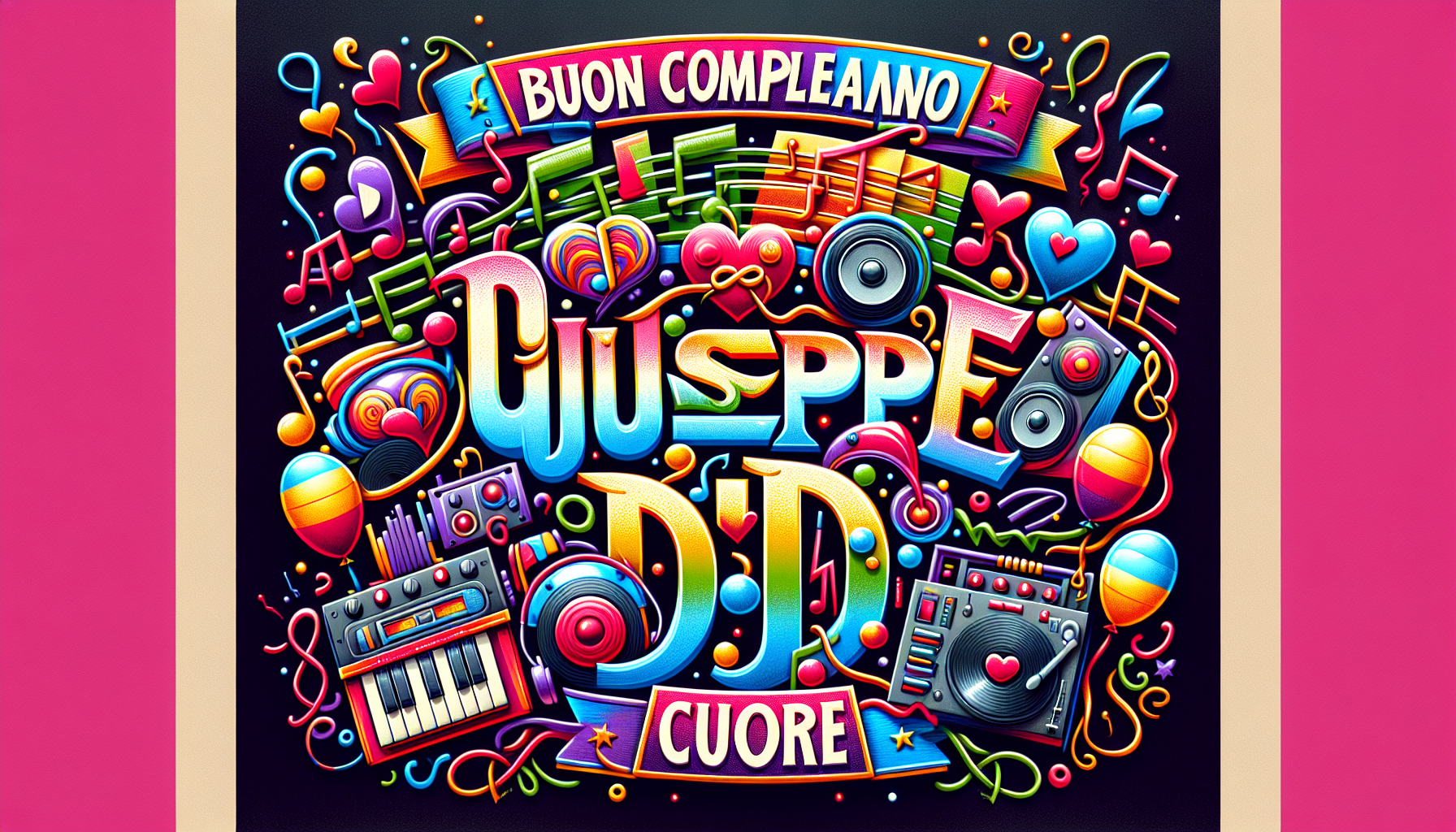 Buon compleanno Giuseppe,amore,dj,cuore,

