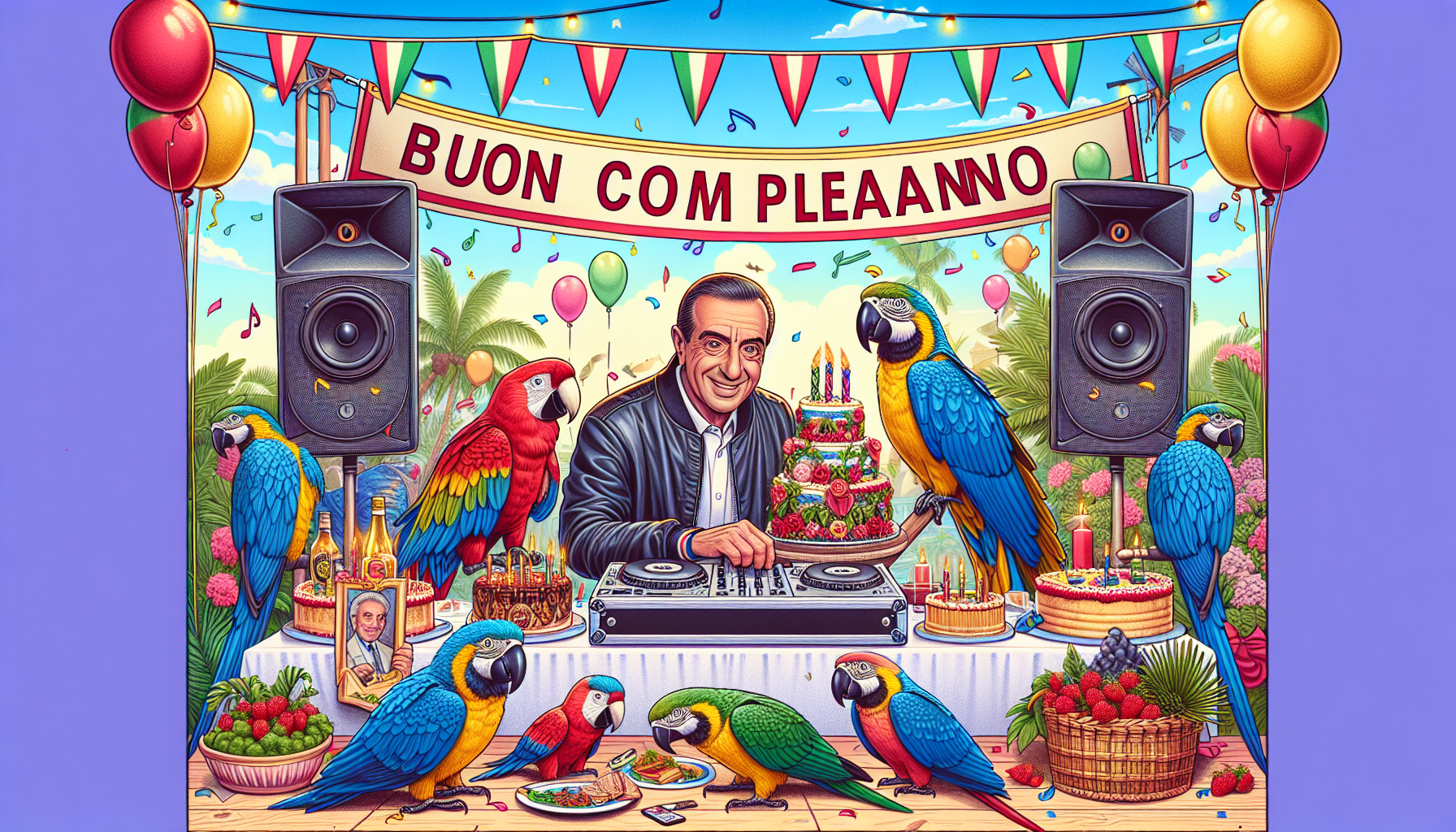Buon compleanno Giuseppe ,amore,pappagallni,Dj

