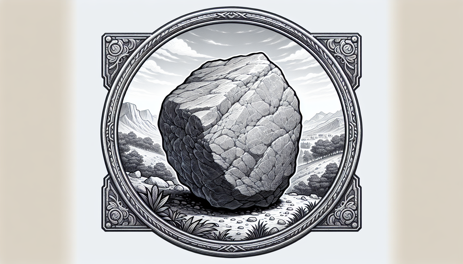 make a grey rock (detailed enough) change the shape a bit add a background and a frame so it looks like the rock resource icon in the game