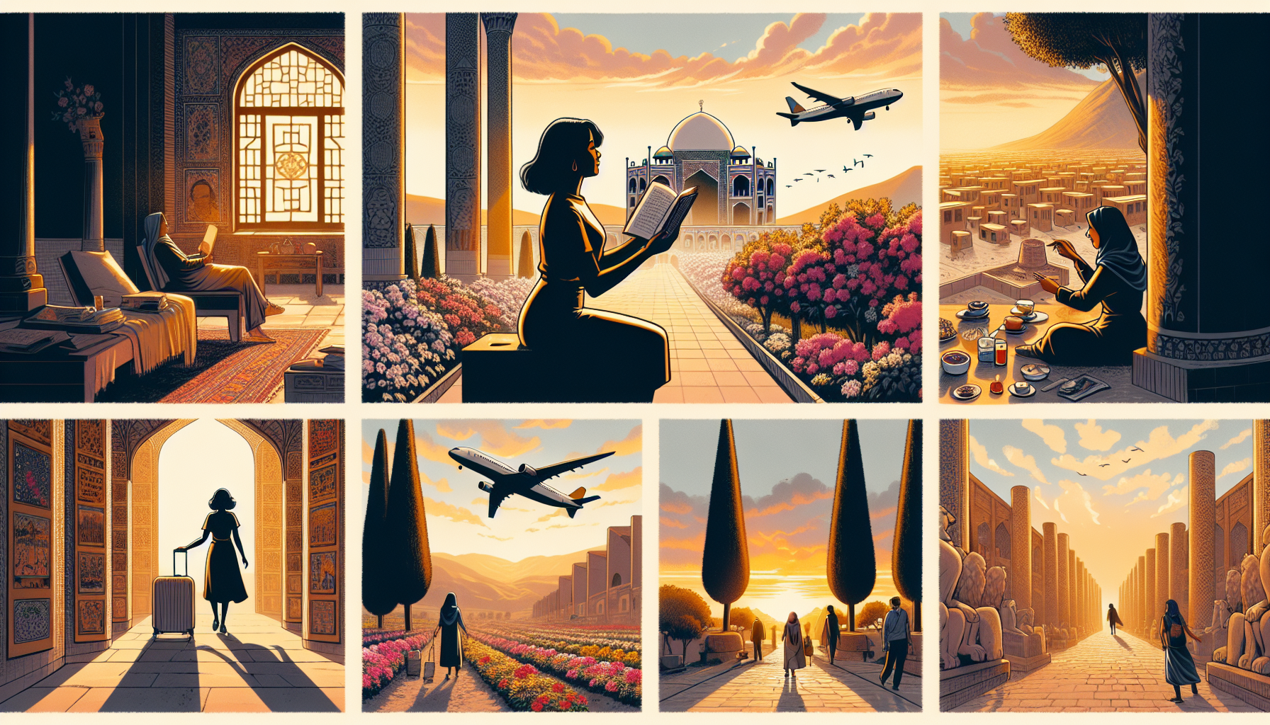 🎬 3-Minute Video Script: "Nika’s Trip to Shiraz"
⏱️ Time: 0:00 - 0:20
📍 Opening Scene: Aerial view of Shiraz at sunrise + airplane flying in the sky
🎶 Soft traditional music
📜 Nika’s narration:
"My dream of visiting Shiraz has finally come true… A city filled with the scent of orange blossoms and a rich history."

⏱️ Time: 0:20 - 1:00
📍 Hafez Tomb – Nika walks in, stands by the tomb, and opens a book of Hafez’s poetry
📜 Nika:
"Hafezieh… A place where poetry and love intertwine. There’s something truly peaceful about this place."
🎶 Soft music with a voice reciting Hafez’s poetry

📍 Eram Garden – Nika walking among tall trees, touching flowers, watching flowing water
📜 Nika:
"The beauty and serenity of Eram Garden feel like a living painting!"

⏱️ Time: 1:00 - 2:00
📍 Vakil Bazaar – Colorful spices, Persian carpets, Nika buying handicrafts
📜 Nika:
"Vakil Bazaar is full of life, colors, and aromas! The Shirazi Faloodeh here is simply heavenly."
🎶 Cheerful traditional music + background market sounds

📍 Persepolis – Camera moves across the grand stone columns, golden sunlight shining on the carvings
📜 Nika:
"Standing in Persepolis feels like touching the glorious past of Iran."
🎶 Brief epic music

⏱️ Time: 2:00 - 2:50
📍 Karim Khan Citadel – Nika sitting on a bench, sunset lighting up the fortress walls
📜 Nika:
"My last evening in Shiraz… It’s hard to say goodbye to this city."
🎶 Emotional Santur music

⏱️ Time: 2:50 - 3:00
📍 Final Scene: Airplane taking off from Shiraz + Nika smiling from the window
📜 Nika:
"Shiraz, I will return to you soon…"
🎶 Soft closing music

