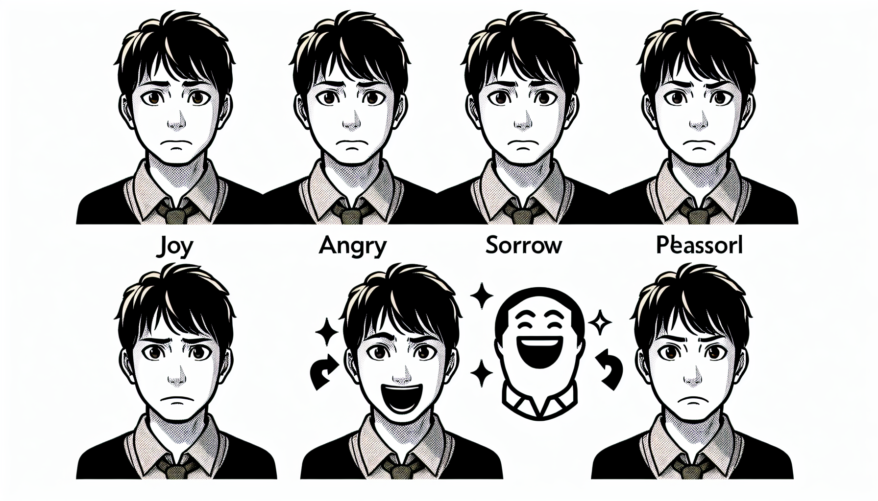 日本人　作家　アニメ　喜怒哀楽の表情　一人だけ