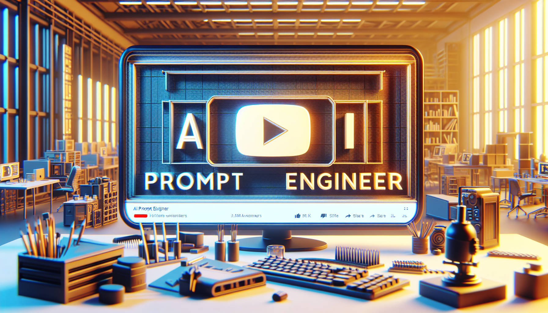 An youtube thumbnail with title as "AI Prompt Engineer"
