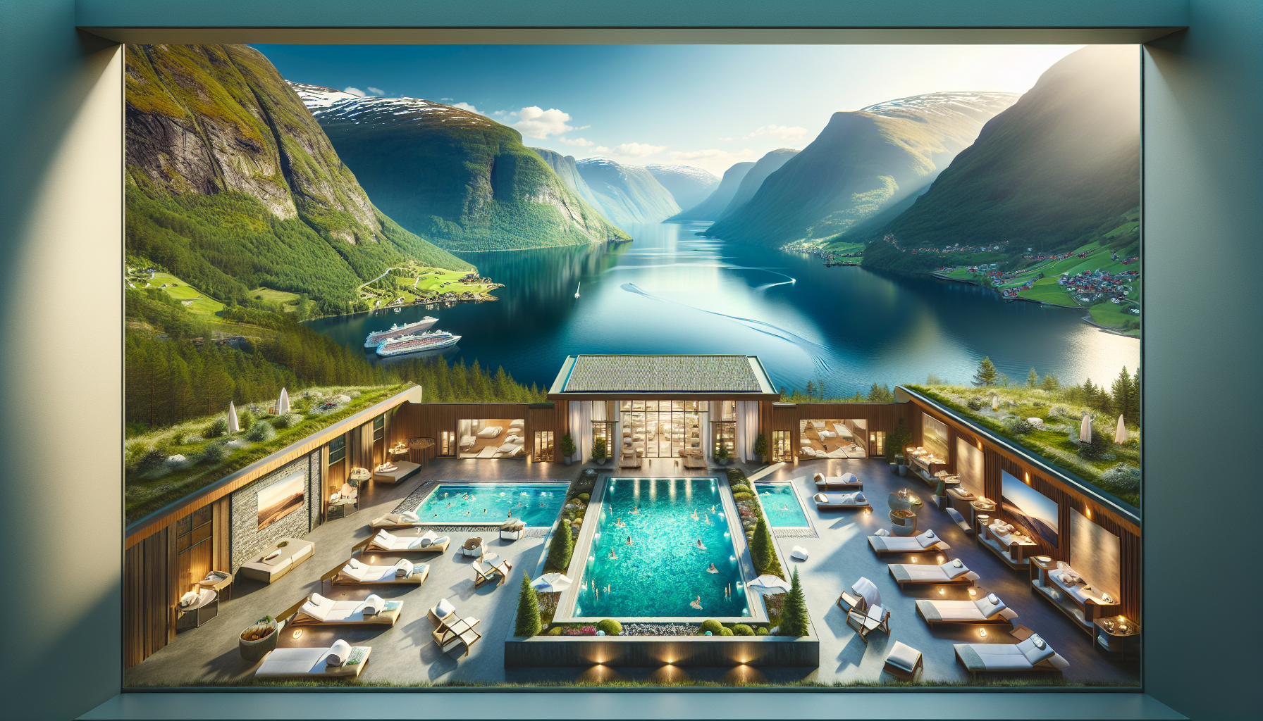 SPA DE UN HOTEL BOUTIQUE EN EL FIORDO DE BERGUER NORUEGA