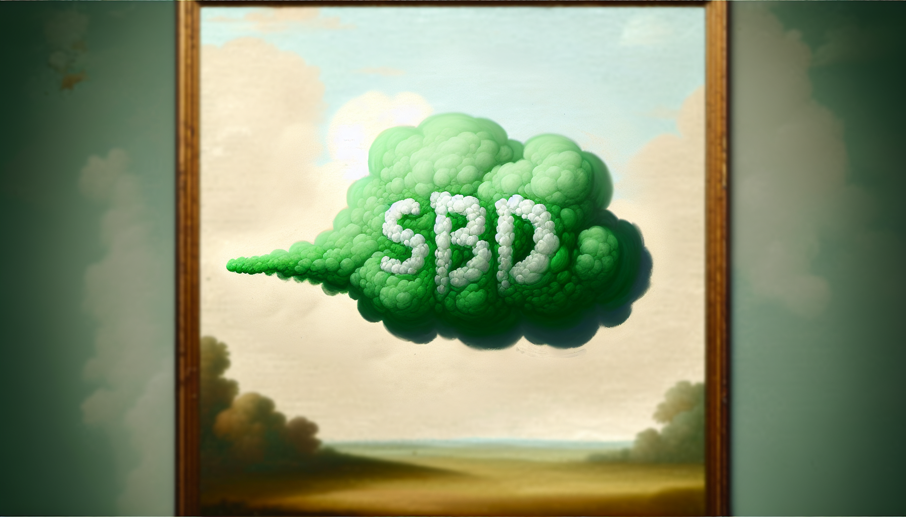 A green fart cloud with the letters “SBD” in it