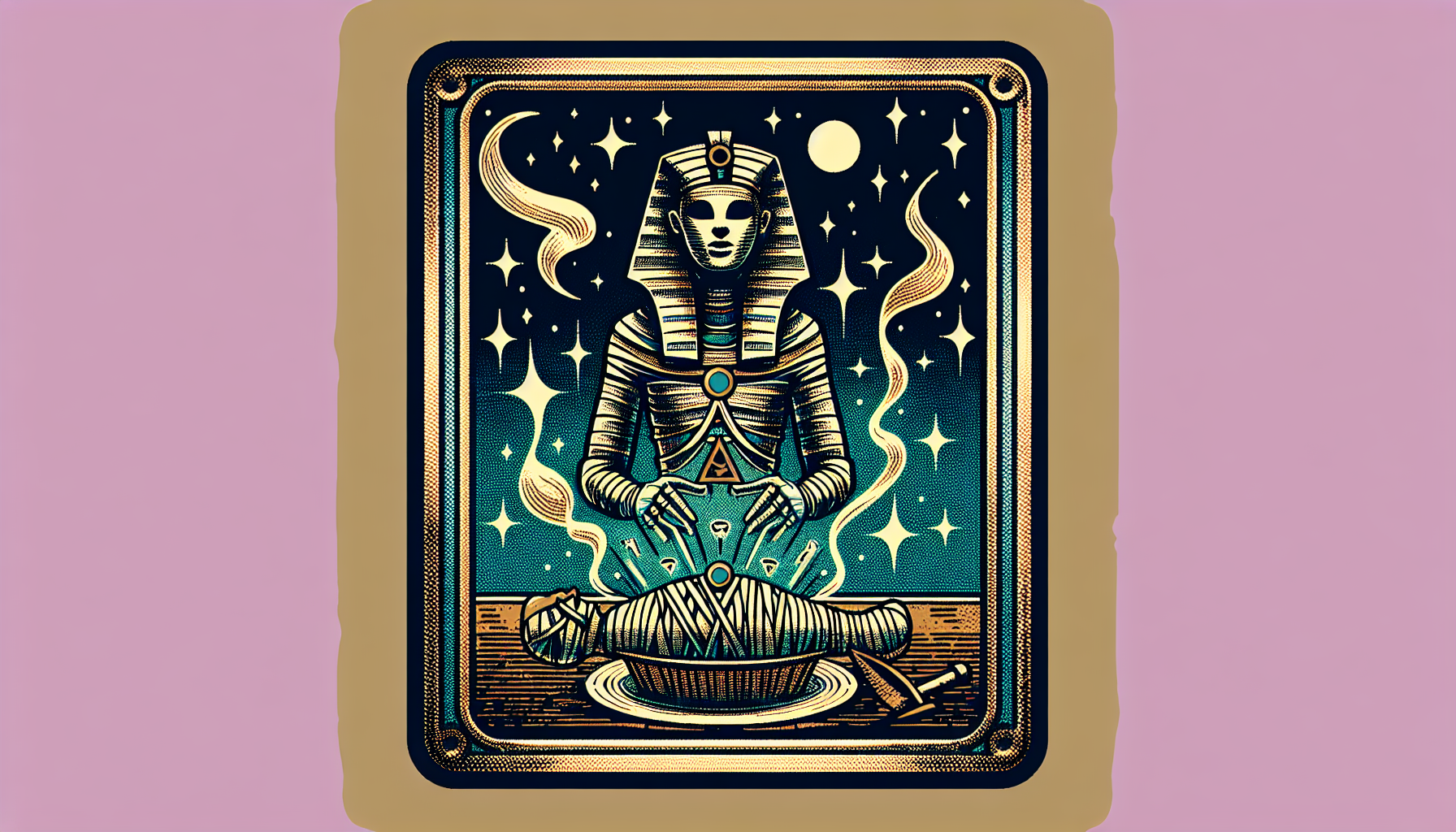 Jeroglífico de ritual de la momia carta de Yu-Gi-Oh fondo simple brillo mate