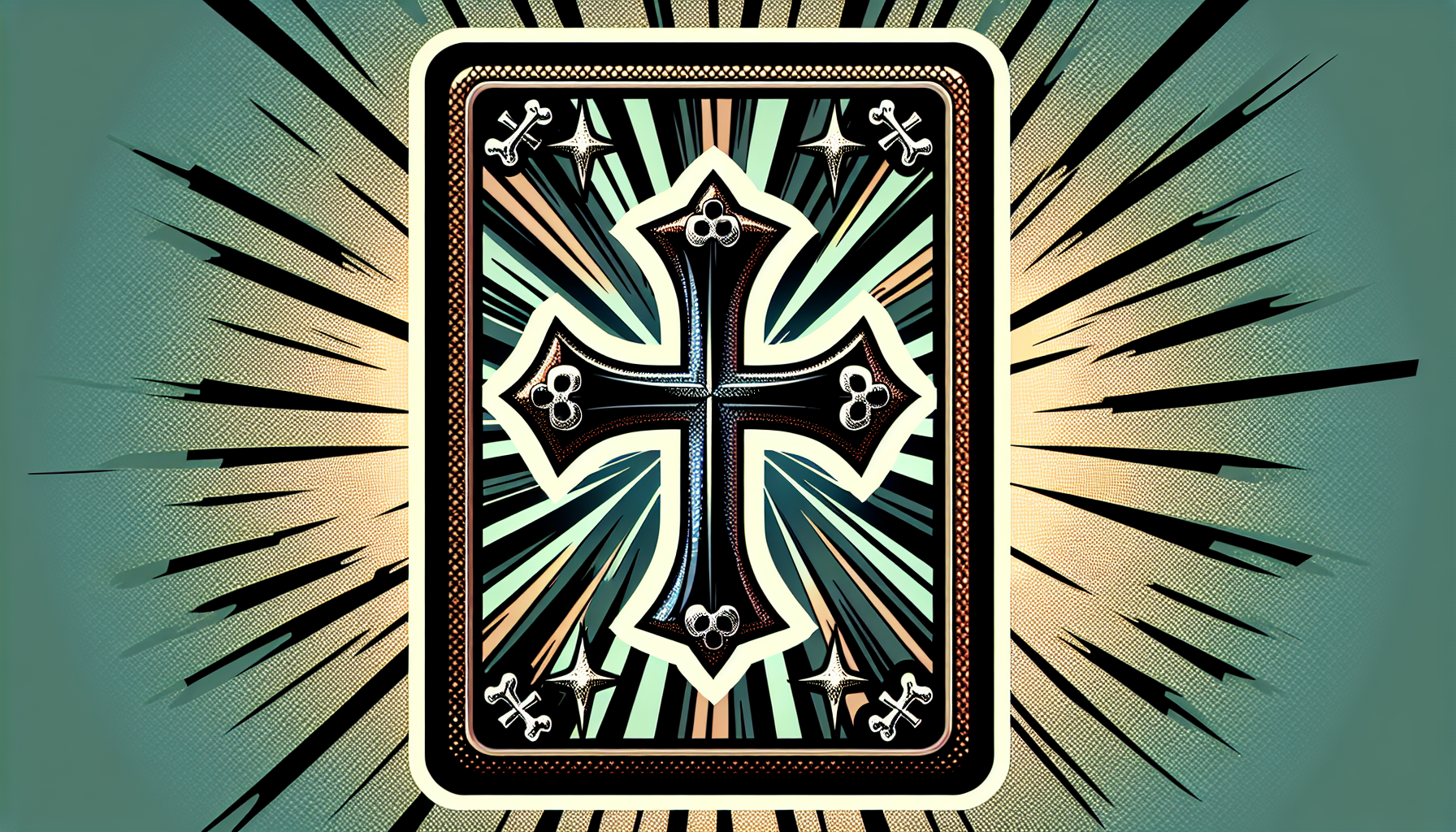 Cruz de huesos negros metálicos carta de Yu-Gi-Oh fondo simple brillo mate