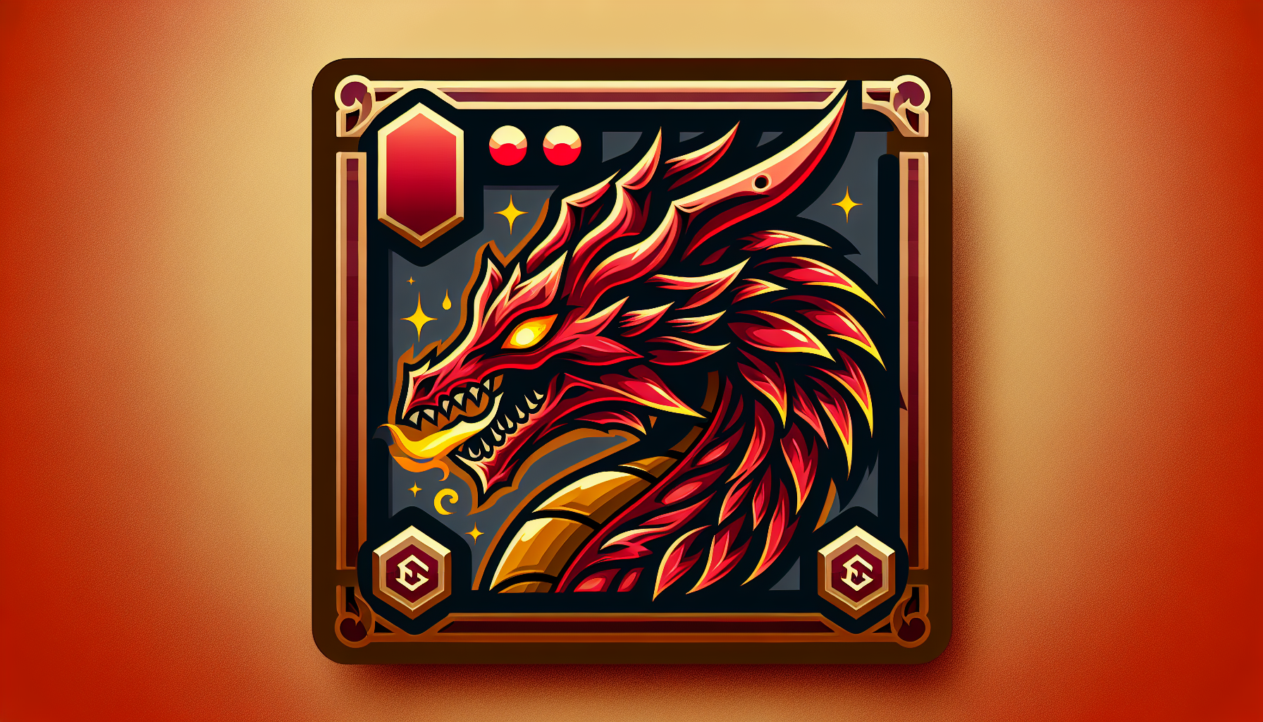 Dragón rojo metalico, ojos amarillos llameantes carta de Yu-Gi-Oh fondo simple brillo mate