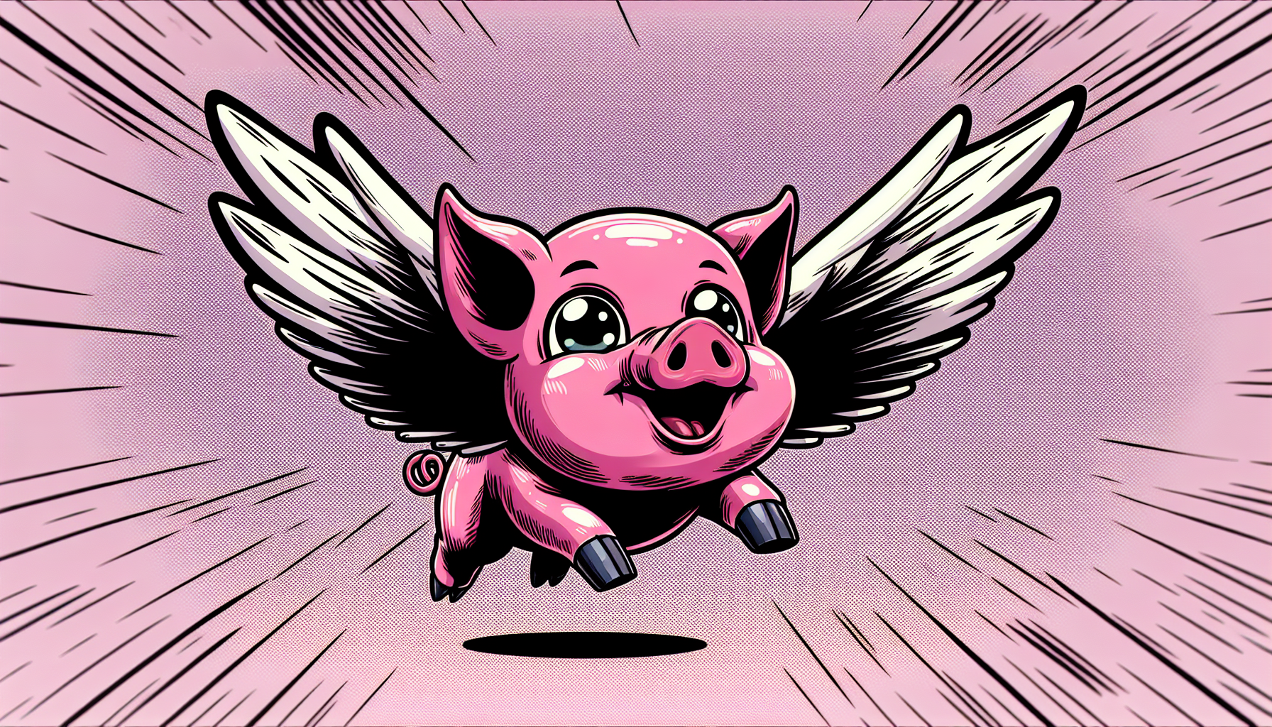 Cerdo rosa con alas blancas carta de Yu-Gi-Oh fondo simple brillo mate