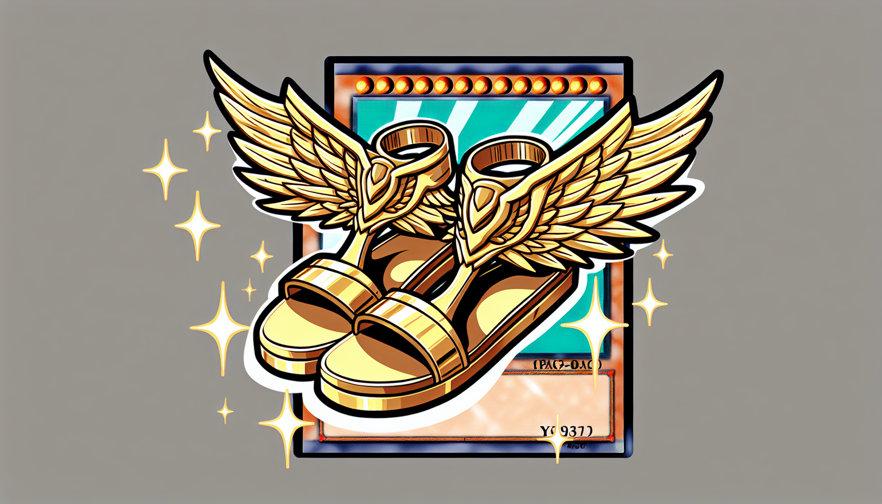 Sandalias aladas carta de Yu-Gi-Oh fondo simple brillo mate
