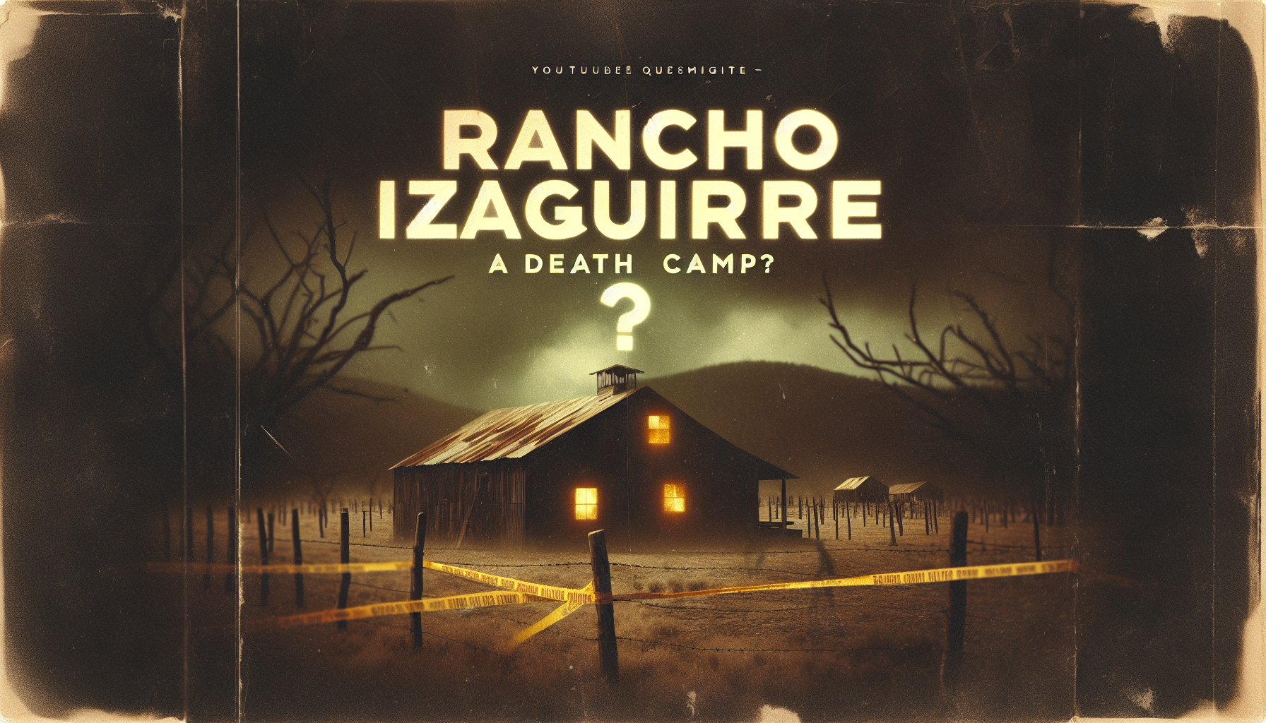 Crea una miniatura impactante para un video de YouTube titulado "Rancho Izaguirre: ¿Campo de exterminio?".
La imagen debe evocar misterio e incertidumbre en torno a la pregunta del título. Considera los siguientes elementos visuales:
•
Fondo: Una imagen ligeramente desenfocada y con tonos oscuros o terrosos de un paisaje rural o una construcción deteriorada que podría ser el rancho. No es necesario mostrar detalles nítidos, sino crear una atmósfera sombría.
•
Texto Superpuesto: El título "Rancho Izaguirre: ¿Campo de exterminio?" debe ser prominente y legible. Utiliza una tipografía de alto contraste (por ejemplo, letras blancas o amarillas brillantes sobre el fondo oscuro) y un tamaño que ocupe una parte significativa de la miniatura. Podrías enfatizar la pregunta con signos de interrogación más grandes o en un color diferente.
•
Elemento Adicional (Opcional): Considera incluir un elemento visual pequeño pero significativo que sugiera la temática sin ser explícito. Podría ser:
◦
Un trozo de cinta policial amarilla parcialmente visible.
◦
Siluetas borrosas de personas en la distancia (podrían sugerir las "madres buscadoras" o autoridades).
◦
Un detalle rústico y desgastado de una construcción (una pared con marcas sutiles, una valla metálica oxidada).
◦
Un signo de interrogación grande y dramático como elemento gráfico adicional.
Consideraciones de Diseño:
•
Mantén la miniatura limpia y sin sobrecargar. Un solo foco visual principal (el título) suele ser más efectivo.
•
Asegúrate de que el texto sea fácil de leer incluso en tamaños pequeños.
•
Utiliza colores que generen impacto y se complementen entre sí.
•
La miniatura debe despertar la curiosidad del espectador e invitarlo a hacer clic para descubrir la respuesta a la pregunta.
Evita:
•
Imágenes explícitas o demasiado gráficas.
•
Detalles innecesarios que distraigan del título.
•
Imágenes que revelen la respuesta a la pregunta del título.
El objetivo es crear una miniatura intrigante que incite a los usuarios a ver el video para conocer la verdad sobre el Rancho Izaguirre.
