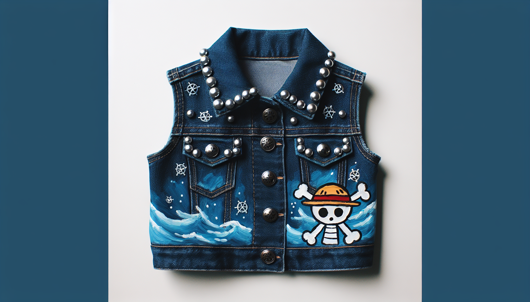 chaleco vaquero infantil pintado a mano one piece
