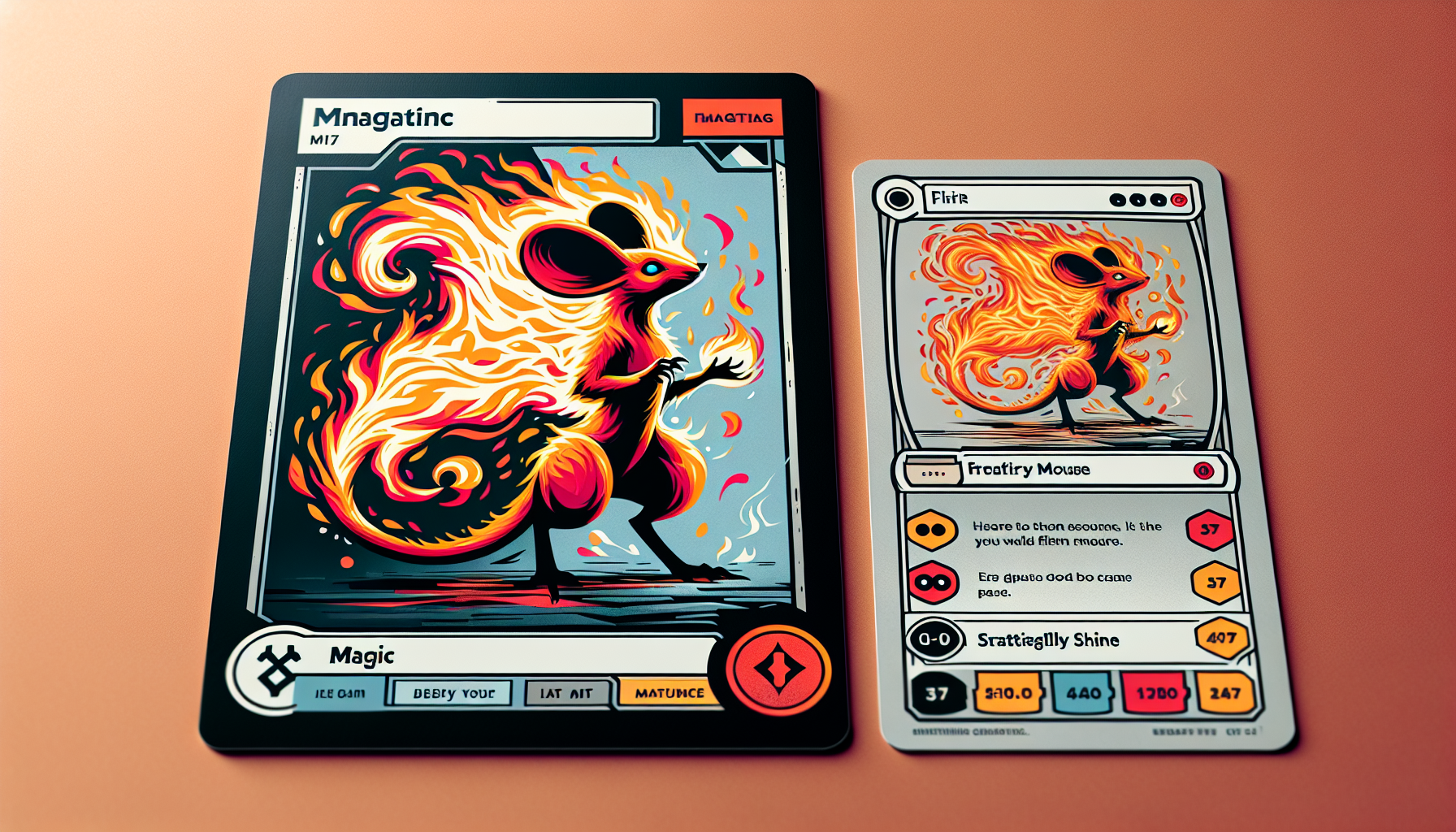 Raton de fuego carta de Yu-Gi-Oh fondo simple brillo mate