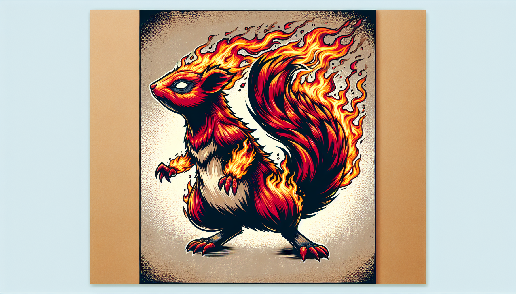 Raton de fuego carta de Yu-Gi-Oh fondo simple brillo mate