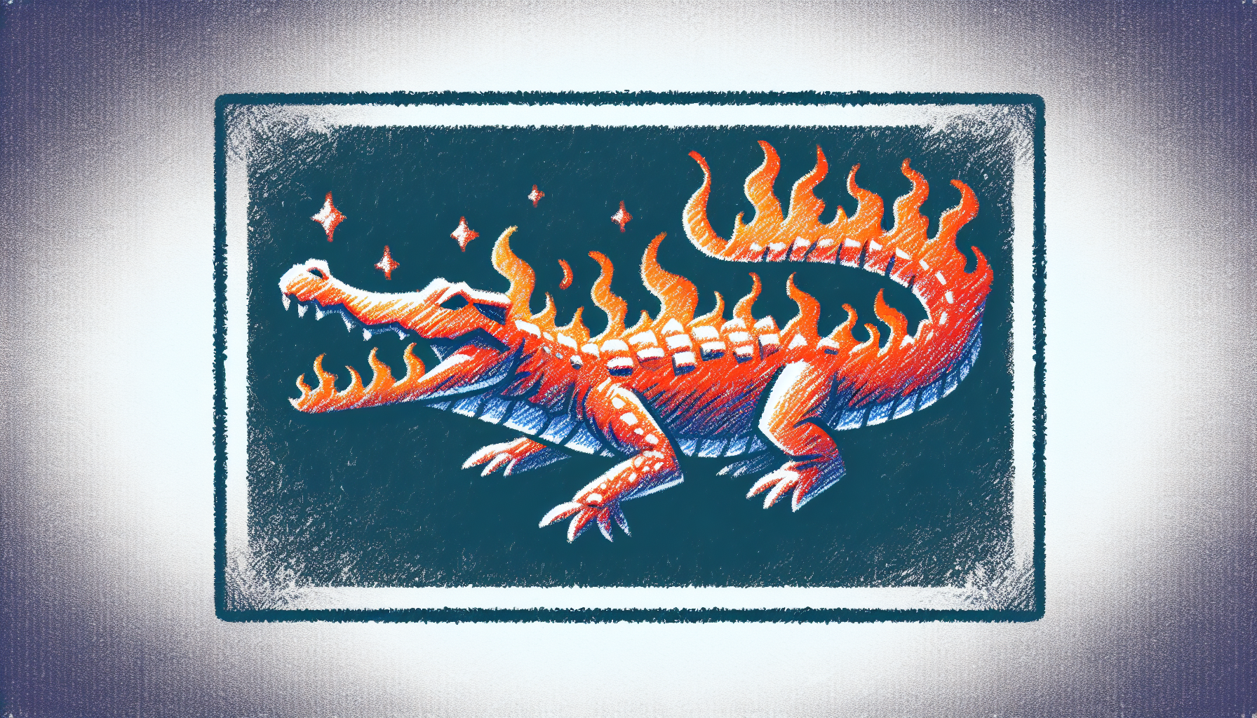 Cocodrilo de fuego carta de Yu-Gi-Oh fondo simple brillo mate 