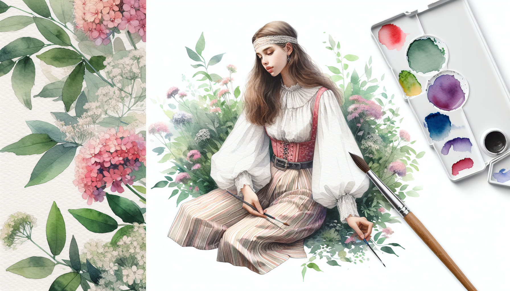 Circus Style Girl Making/Painting a Poster (simple girl, not islam)