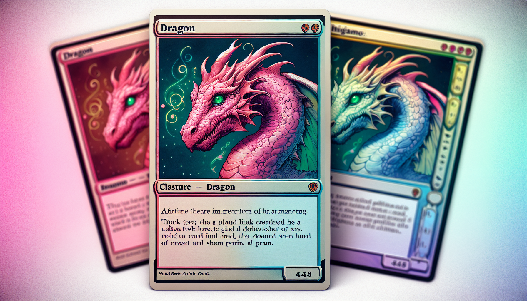 Dragón de agua rosa con ojos verdes  carta de Yu-Gi-Oh fondo simple brillo mate 