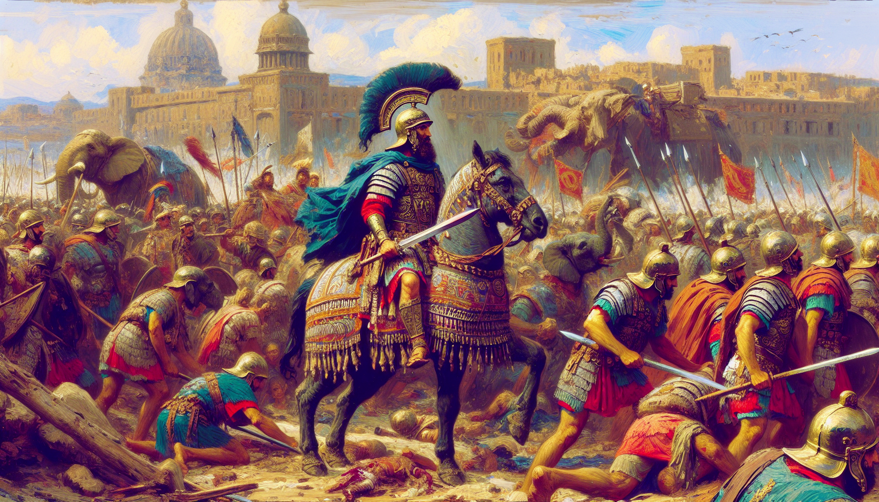 Paint a picture of the battle of Zumma with Hannbial Barca retreating from Scipoi Afrnacius  

