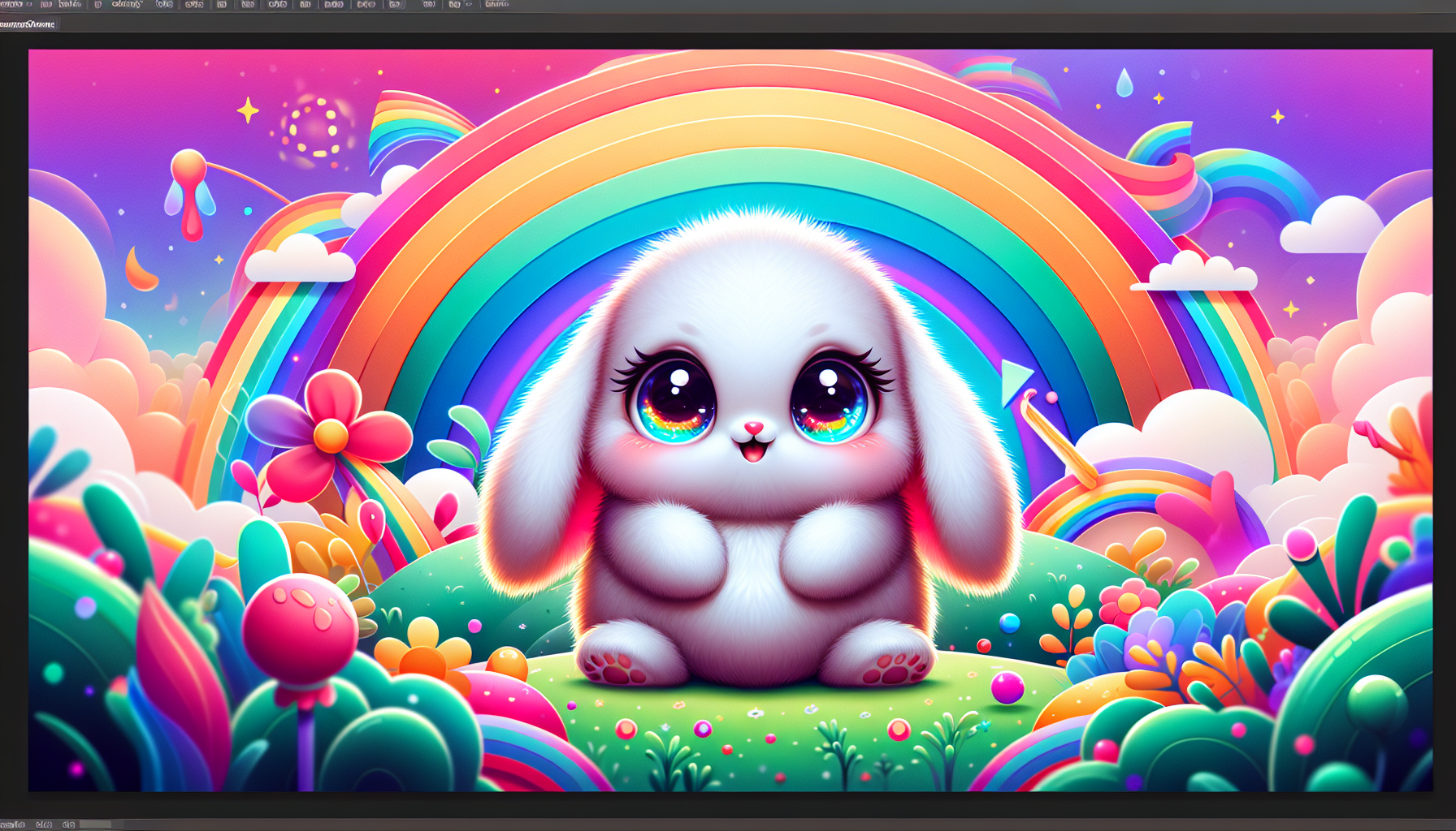 create a profile picture on the base of this youtube channel name "Fluffy Bunny World" 
