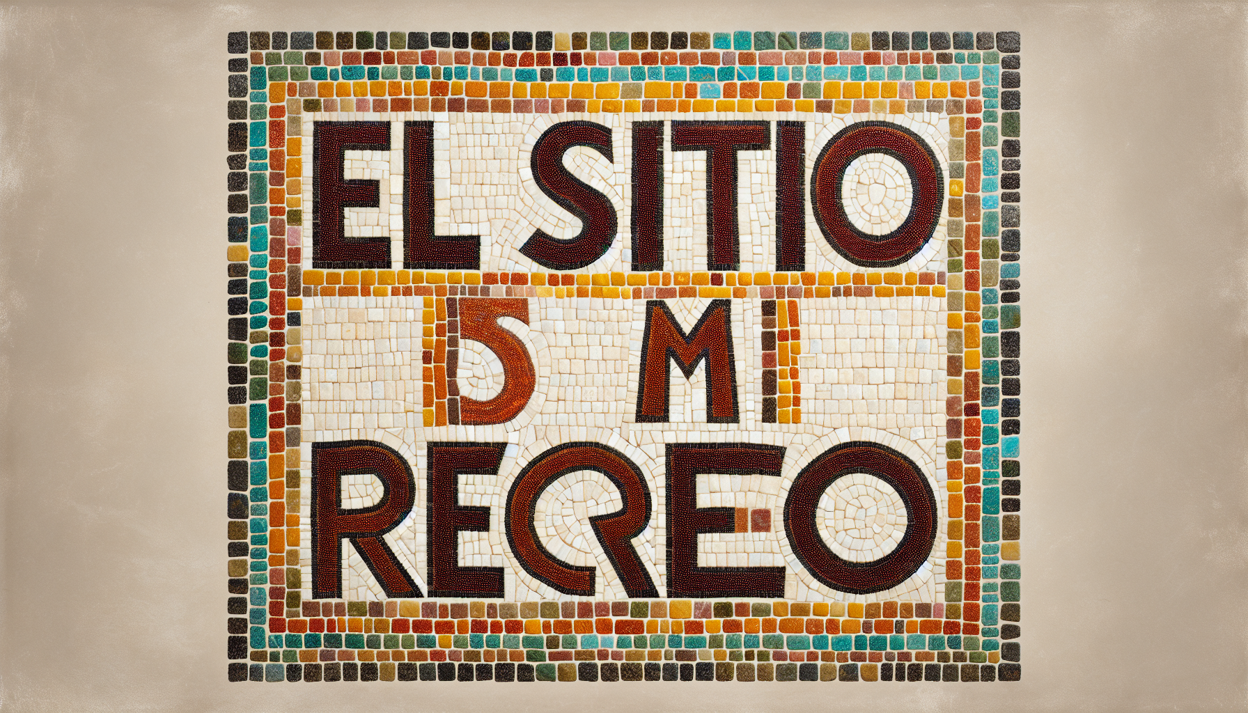 Realizar como mosaico romano la frase, el sitio de mi recreo
