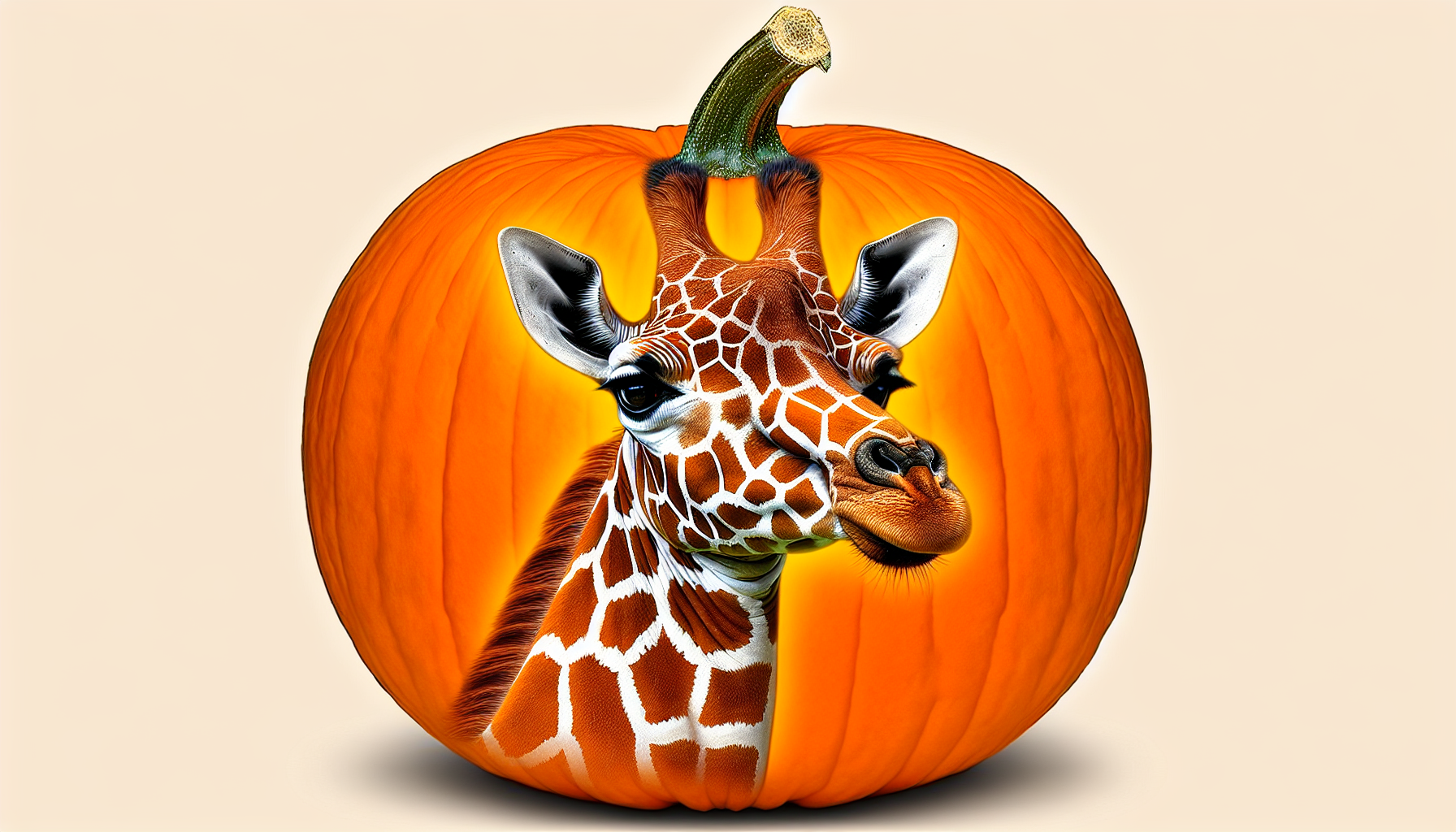 genera una jirafa mitad calabaza
