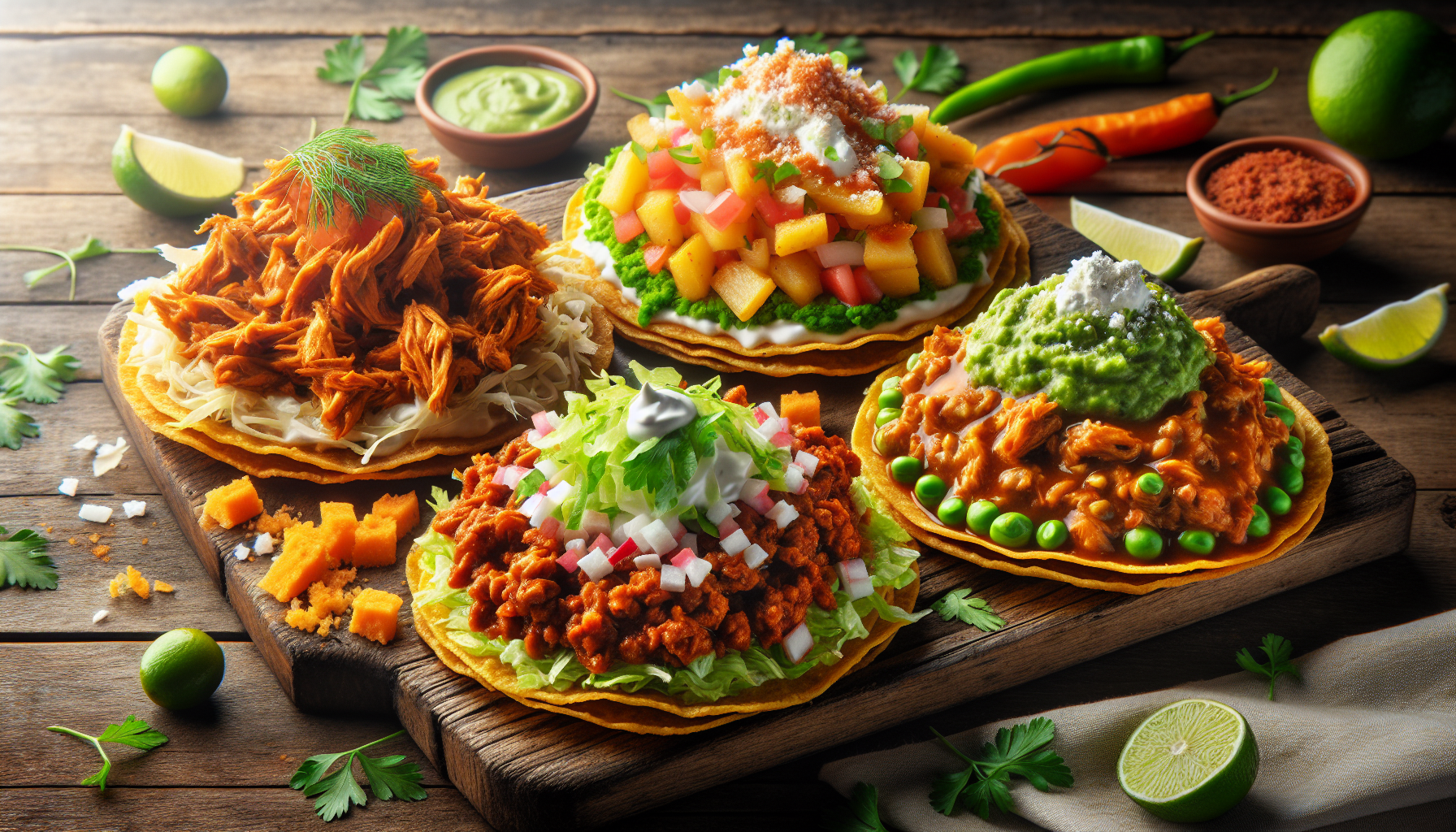imagen del platillo tostadas de tinga, picadillo y pata