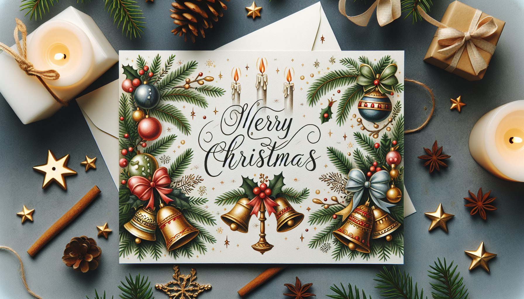 tarjeta navideña ccn  un texto incluido
