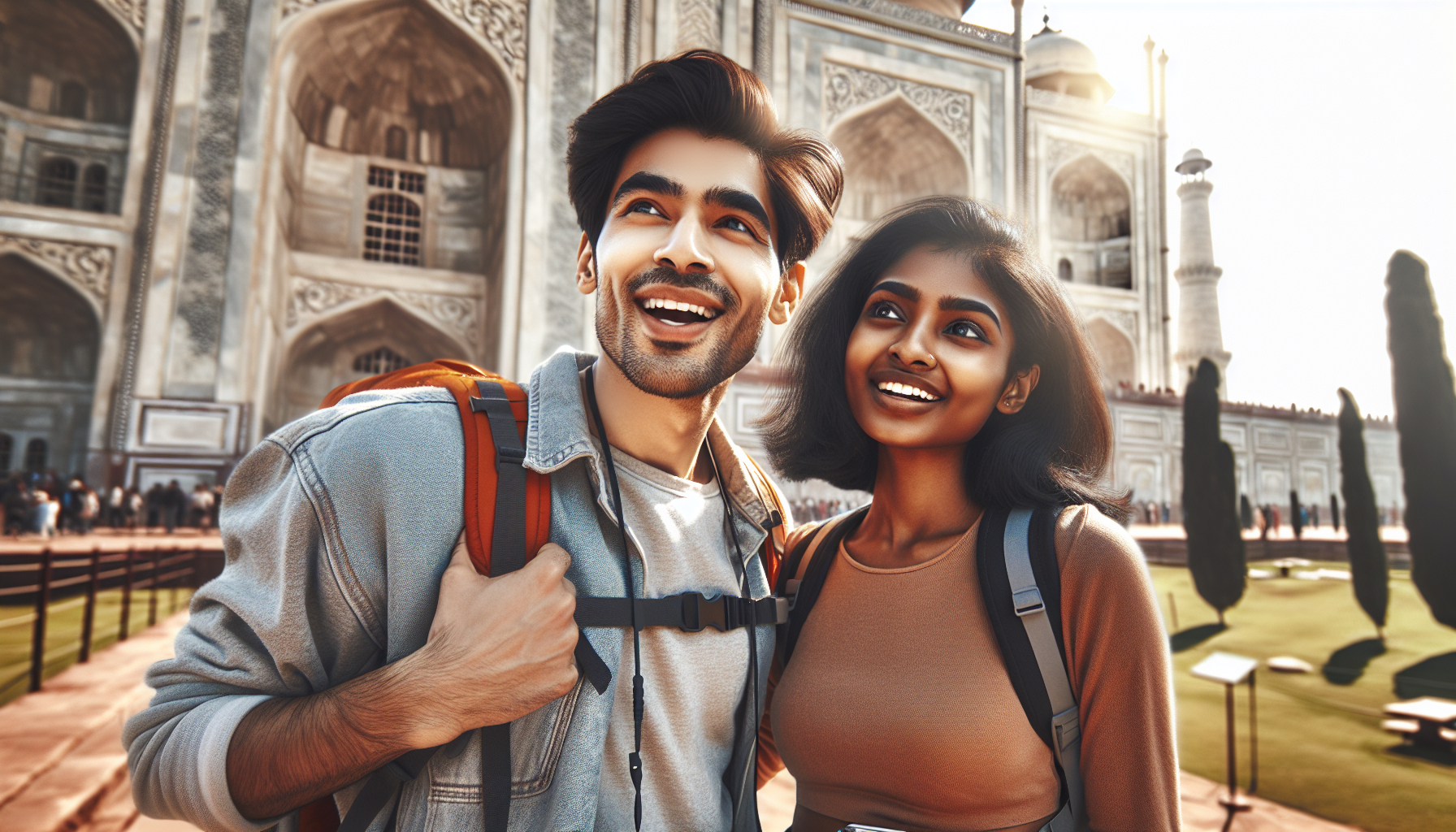 Una pareja en una de las maravillas del mundo 
