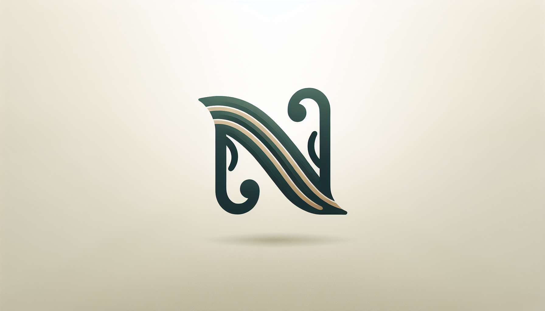 “Diseño de logotipo elegante y minimalista para NÜWA AgTech, con una letra N estilizada formada por curvas orgánicas que simulan líneas de cultivo, tonos verdes oscuros y beige, fondo claro, símbolo natural-tecnológico moderno.”