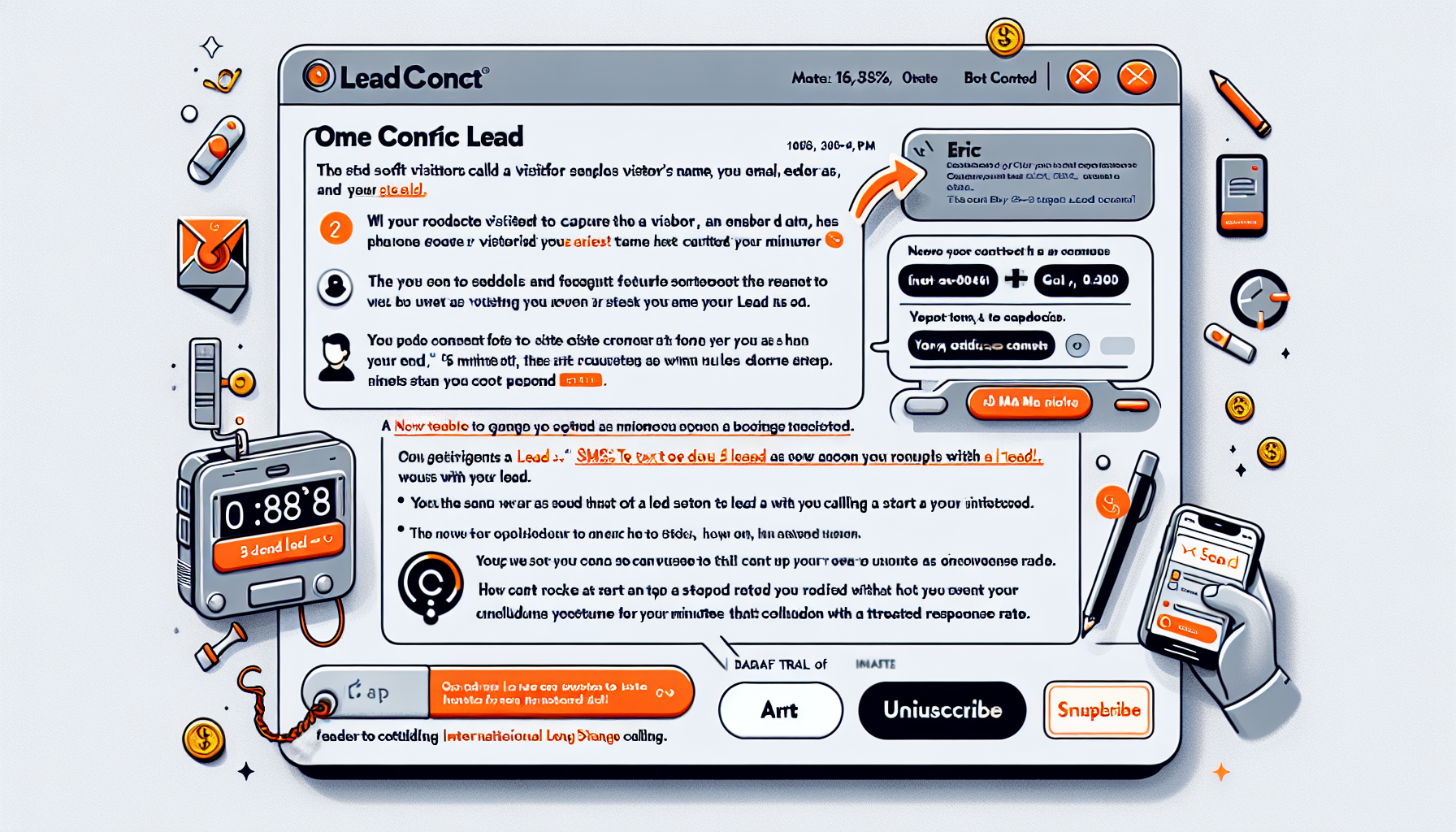 Hi Instantart Owner,

My name is Eric and I’m betting you’d like your website Instantart to generate more leads.

Here’s how:

LeadConnect is a software widget that works on your site, ready to capture any visitor’s Name, Email address, and Phone Number. It signals you as soon as they say they’re interested – so that you can talk to that lead while they’re still there at Instantart.

https://resultleadgeneration.com for a live demo now.

Plus, now that you’ve got their phone number, our new SMS Text With Lead feature enables you to start a text (SMS) conversation – answer questions, provide more info, and close a deal that way.

If they don’t take you up on your offer then, just follow up with text messages for new offers, content links, even just “how you doing?” notes to build a relationship.

https://resultleadgeneration.com to discover what LeadConnect can do for your business.

The difference between contacting someone within 5 minutes versus a half-hour means you could be converting up to 100X more leads today!

Try LeadConnect and get more leads now.

Eric

PS: The studies show 7 out of 10 visitors don’t hang around – you can’t afford to lose them!
LeadConnect offers a complimentary 14-day trial – and it even includes International Long Distance Calling.  
You have customers waiting to talk with you right now… don’t keep them waiting.  
https://resultleadgeneration.com to try LeadConnect now.

If you'd like to Want to receive fewer emails, or none whatsoever? Update your email preferences by visiting https://resultleadgeneration.com/unsubscribe.aspx?d=instantart.ai