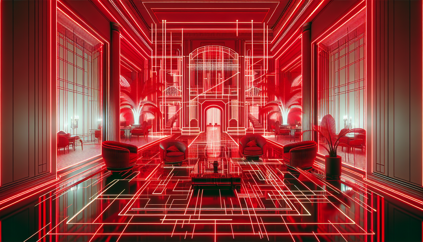 Red Tron Mansion interior