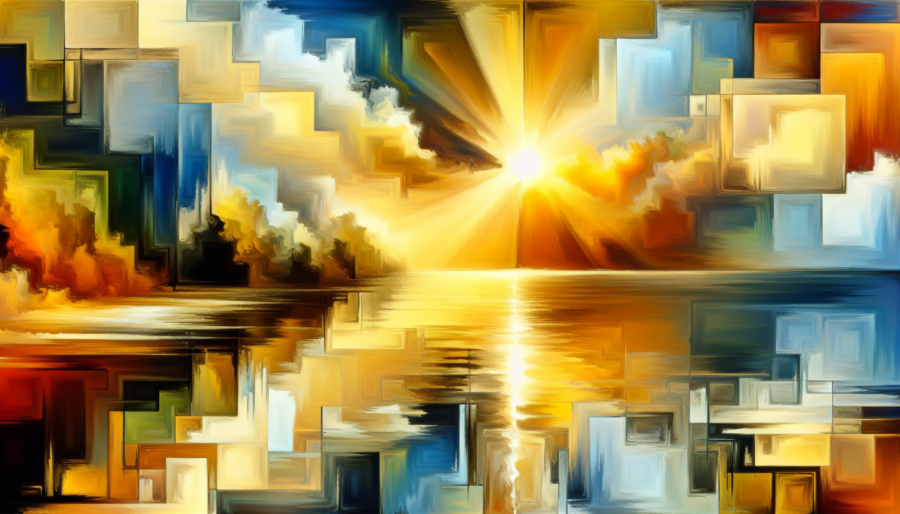 Golden morning and water reflecting