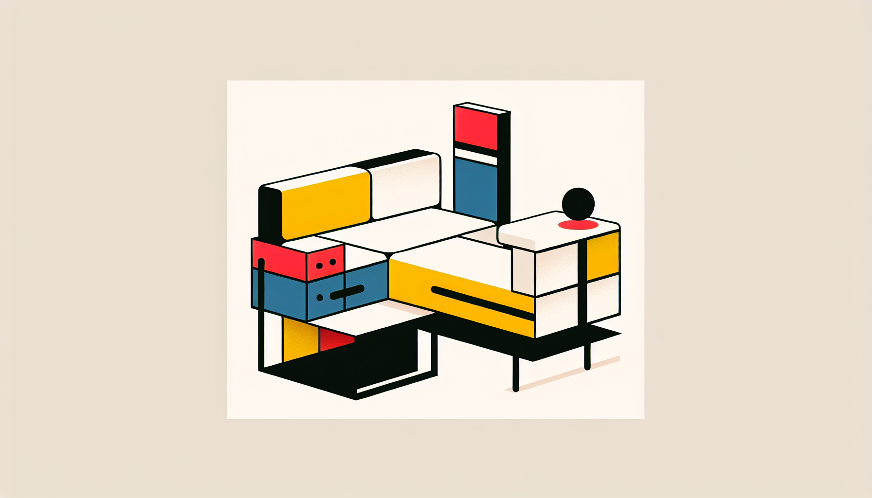 mueble inspirado en los principios esteticos de la escuela bauhaus