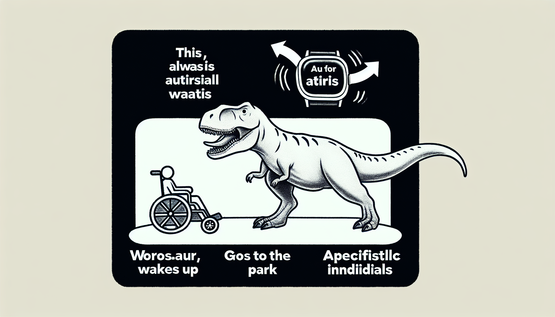 immagini di dinosauro che racconta la sua routine 
si sveglia va al parto con l orologio al polso per autistici 
