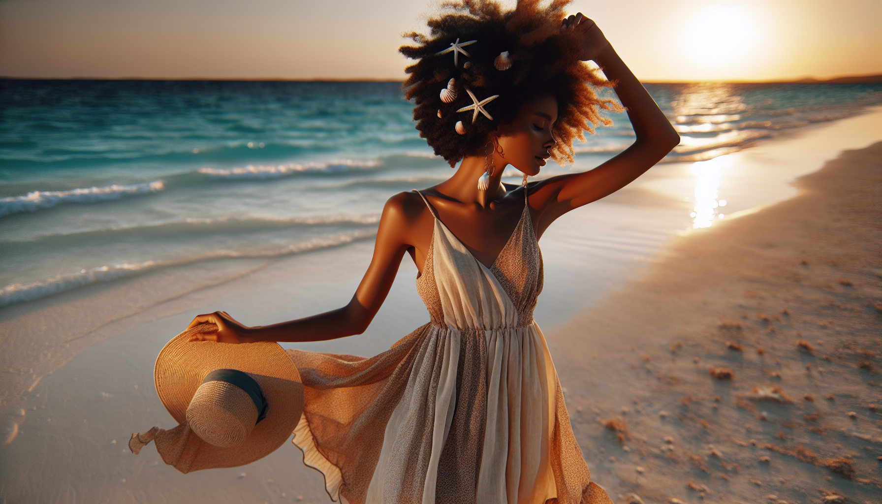 A woman at the beach