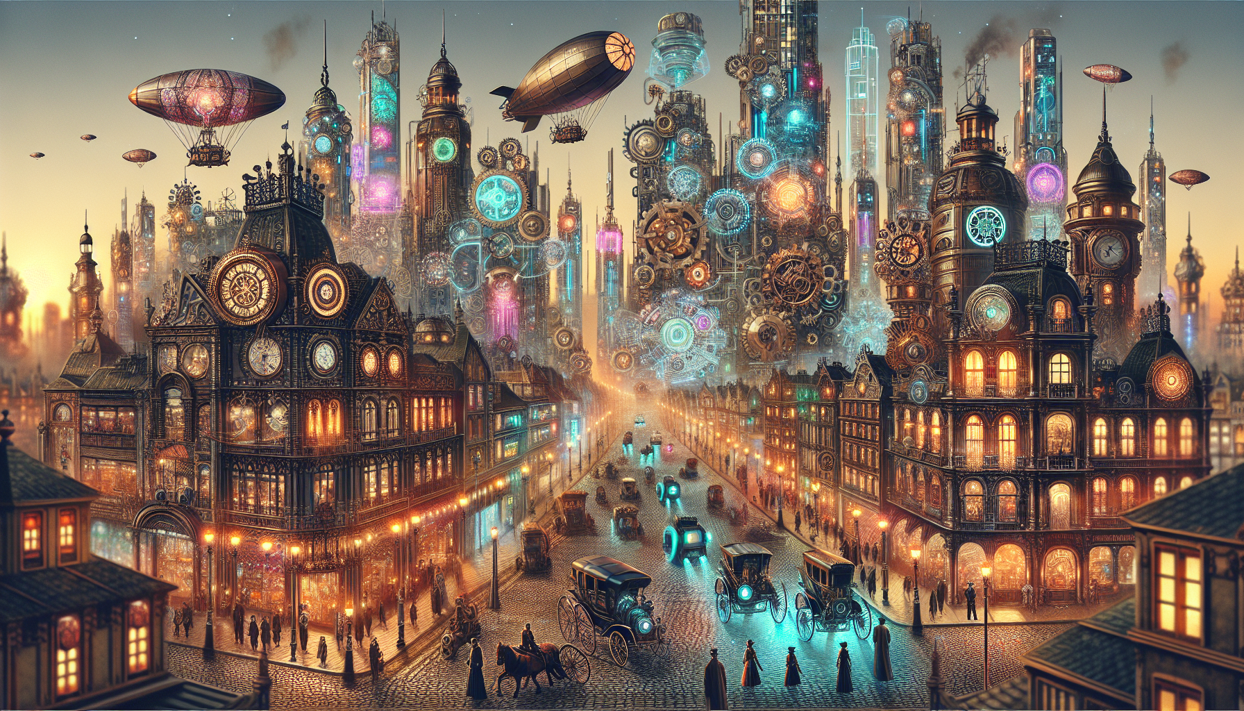 Hightech steampunk city