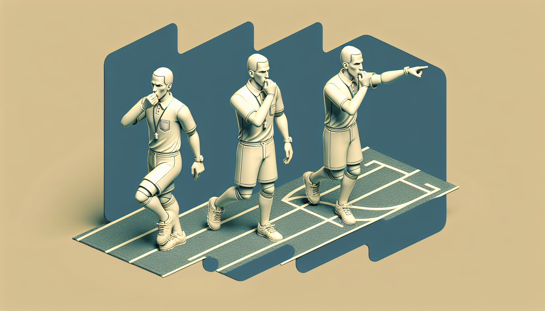 banner, befor refree, refree whisling, refree pointing with other hand