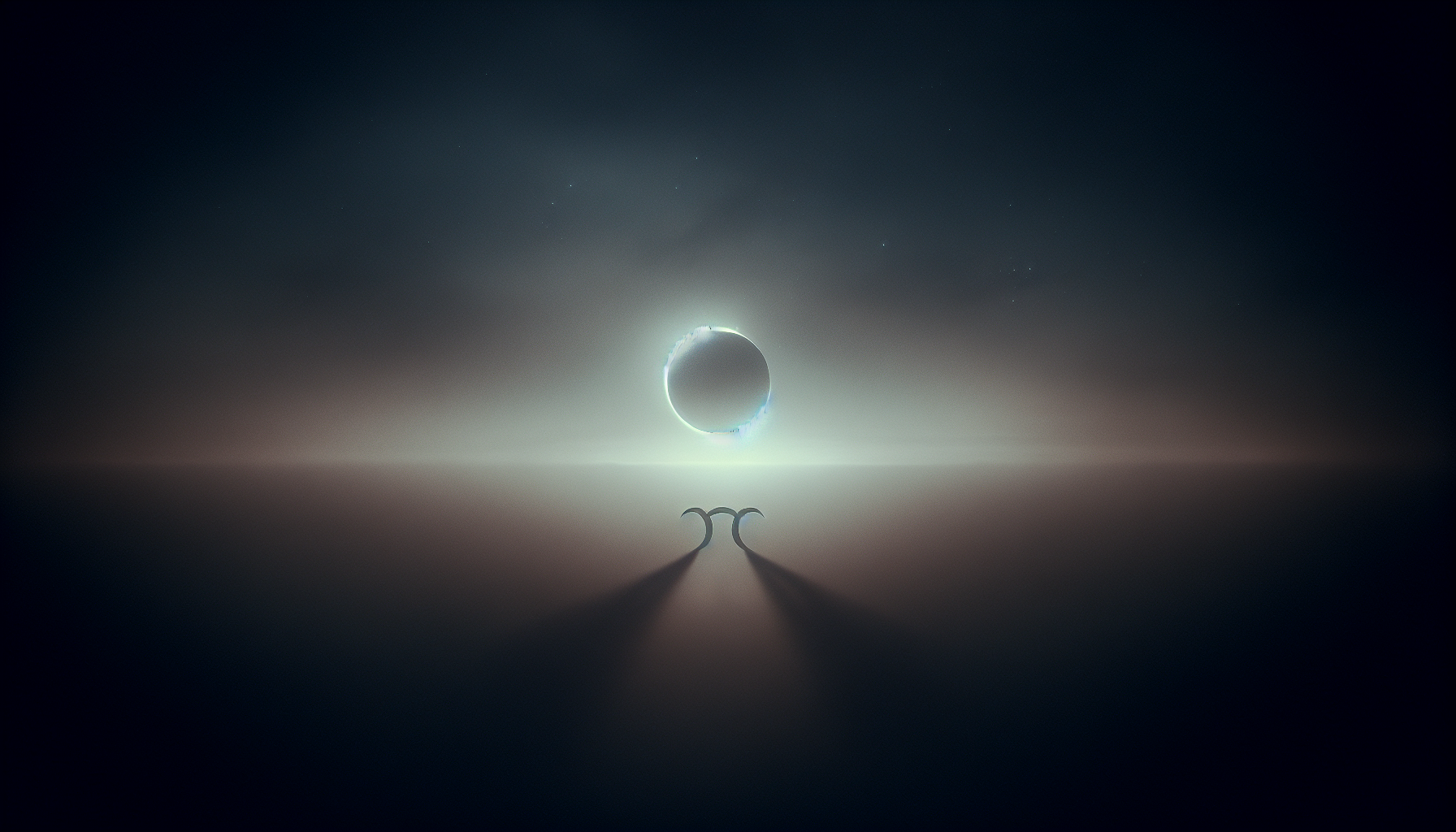 A muted eclipse scene with subtle rays highlighting the Capricorn glyph.