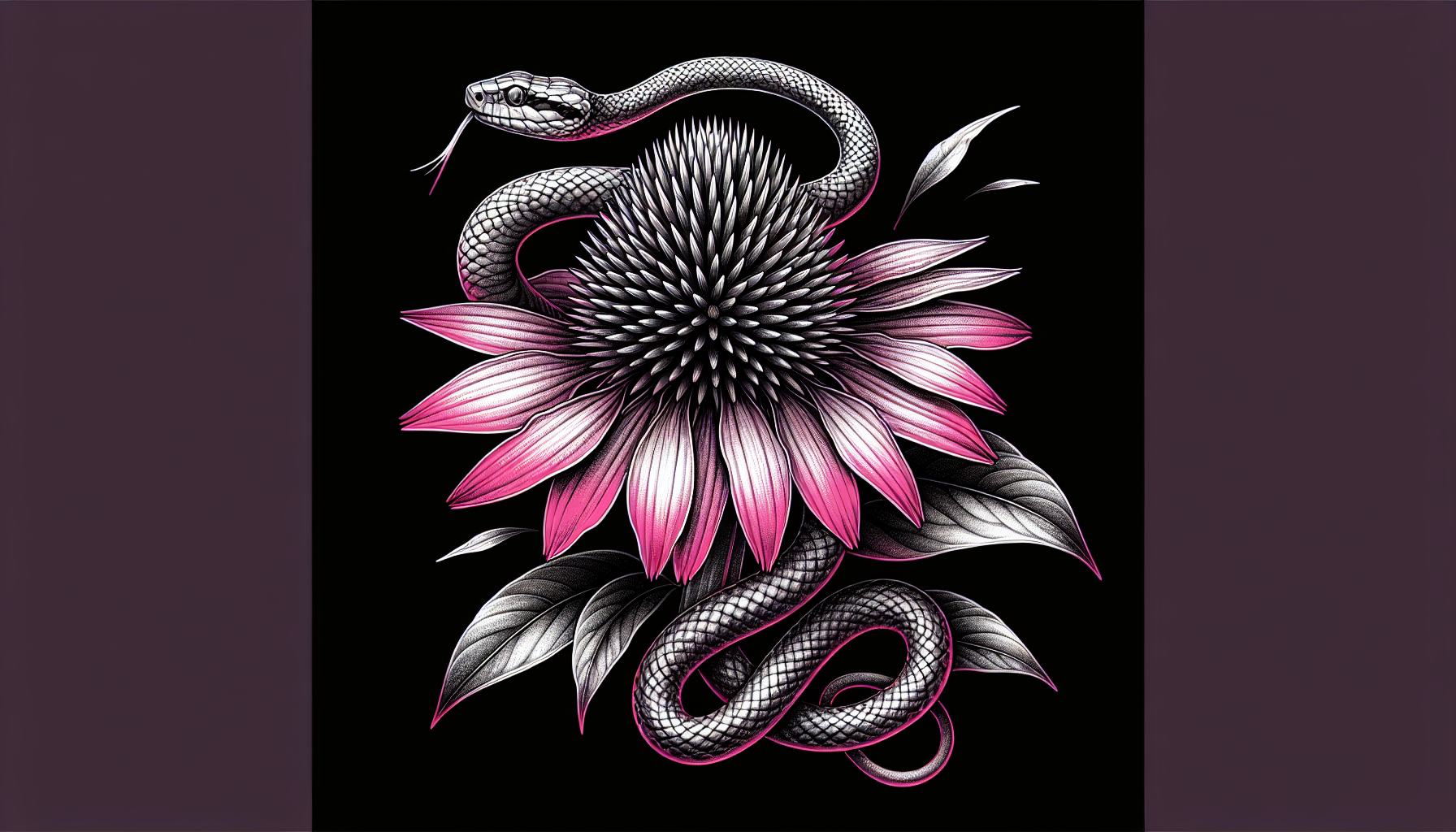 Ecchinacea Snake tattoo