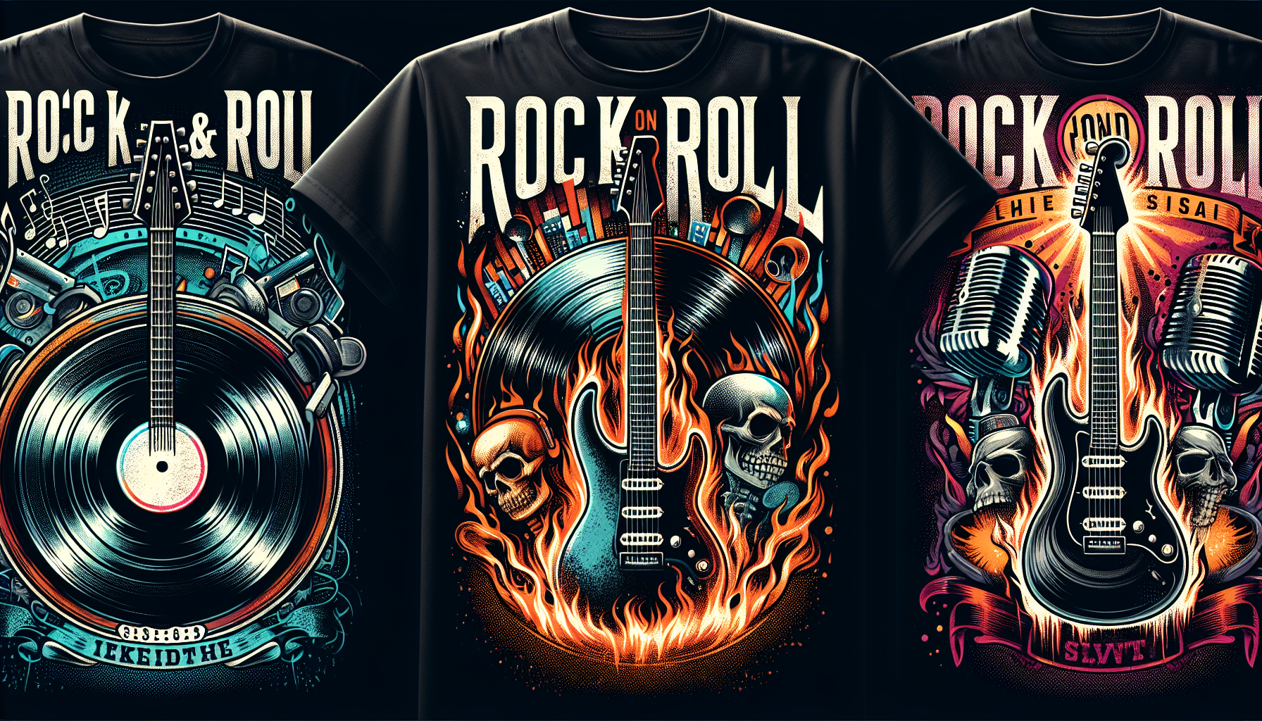 t-shirt designs true to rock and roll niche.  Include a quote.