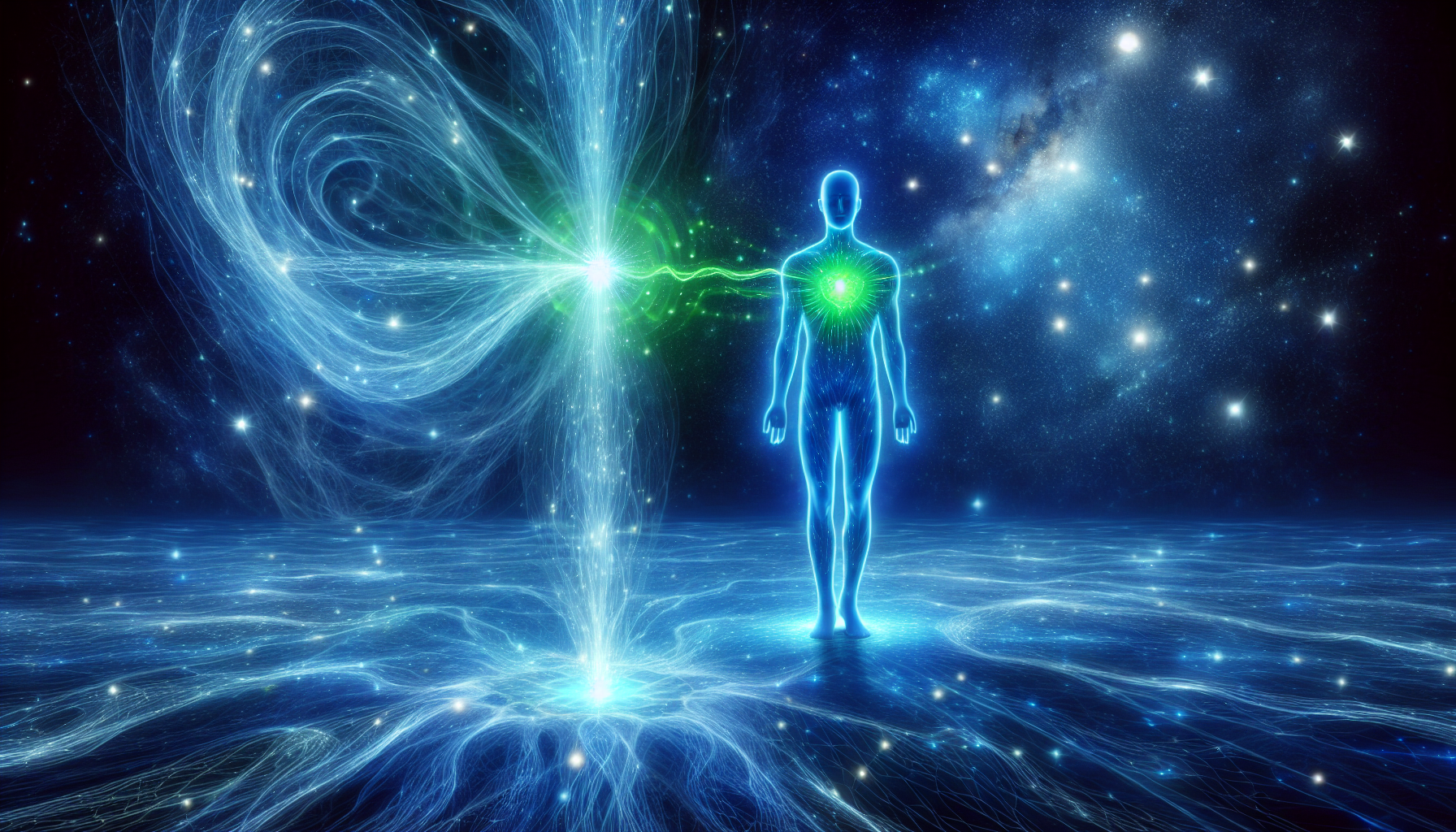 A cosmic wave of energy connecting the heart chakra to the stars.